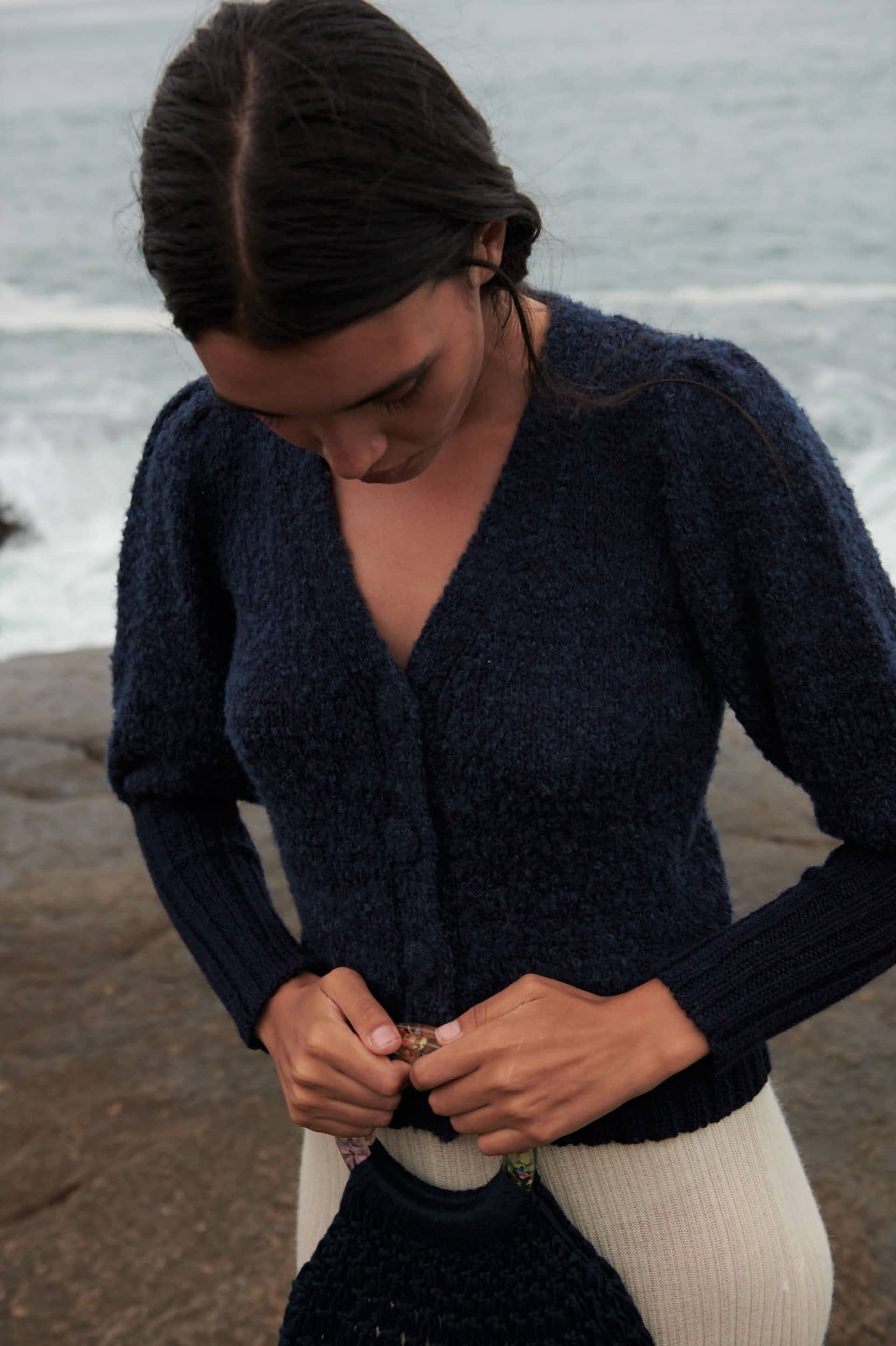 MORINGA Cardigan in Blue made by AYNI