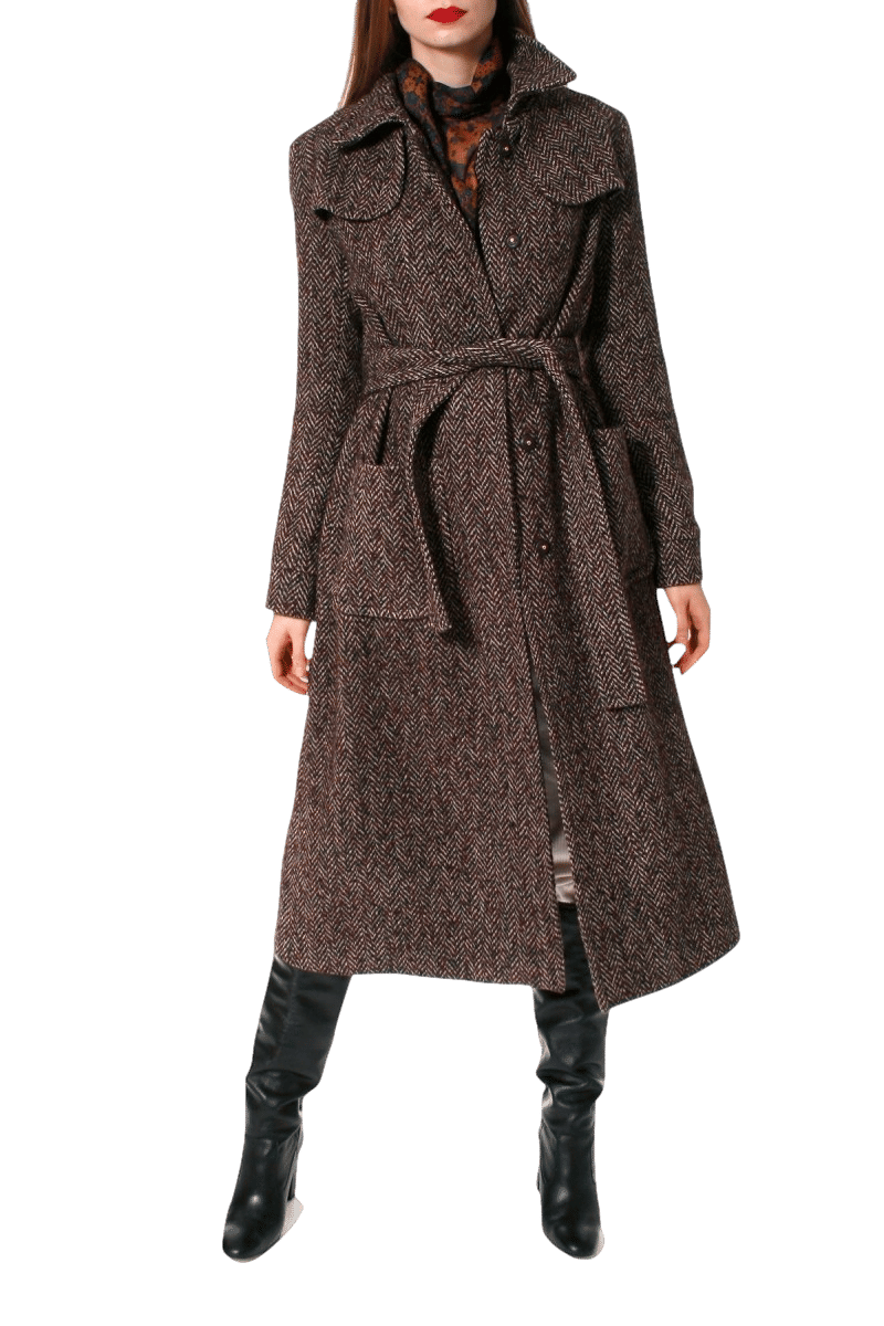 Coat Meryl Brunette in Brown made by HALEWSKI
