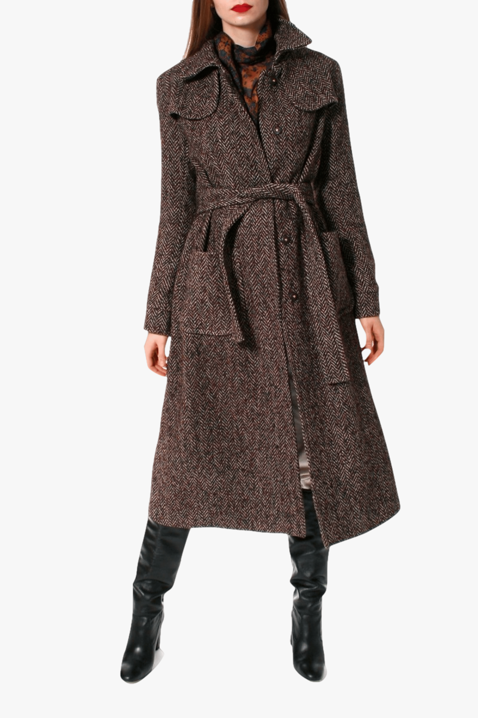 Coat Meryl Brunette in Brown made by HALEWSKI