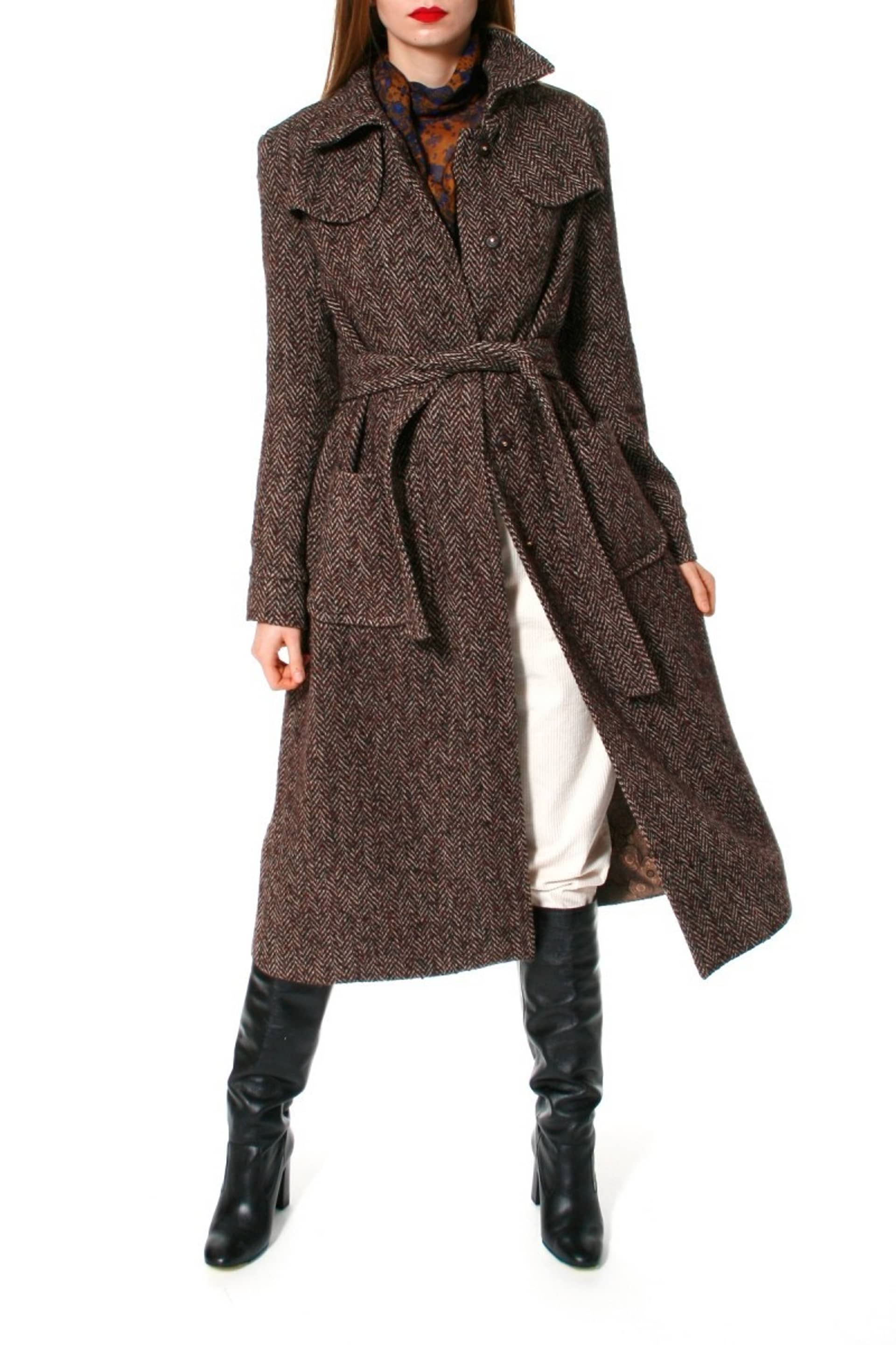 Coat Meryl Brunette in Brown made by HALEWSKI