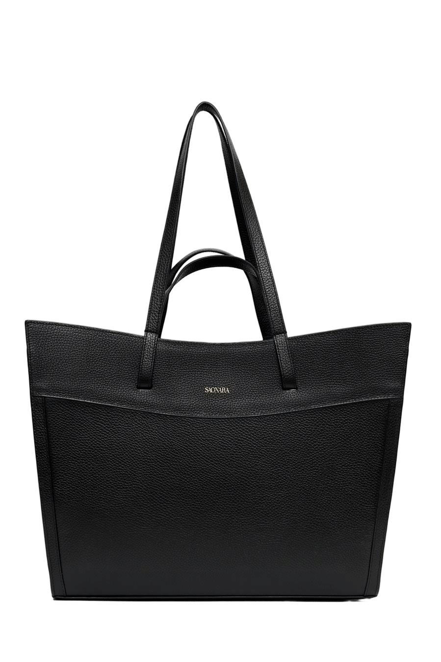 Shopping Bag Black Leather made by Saonara