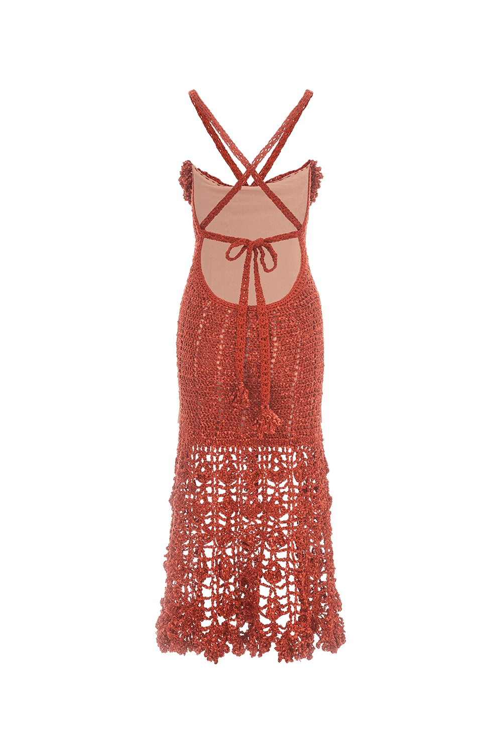 Chrysanthemum Terracotta Handmade Crochet Dress made by ANDREEVA