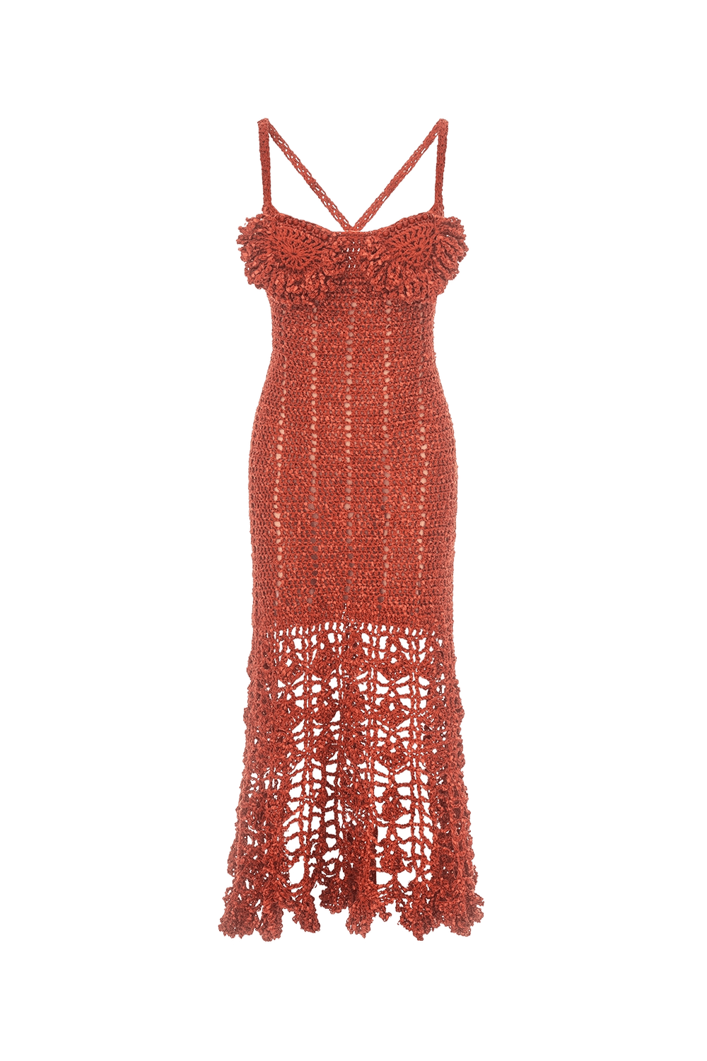 Chrysanthemum Terracotta Handmade Crochet Dress made by ANDREEVA