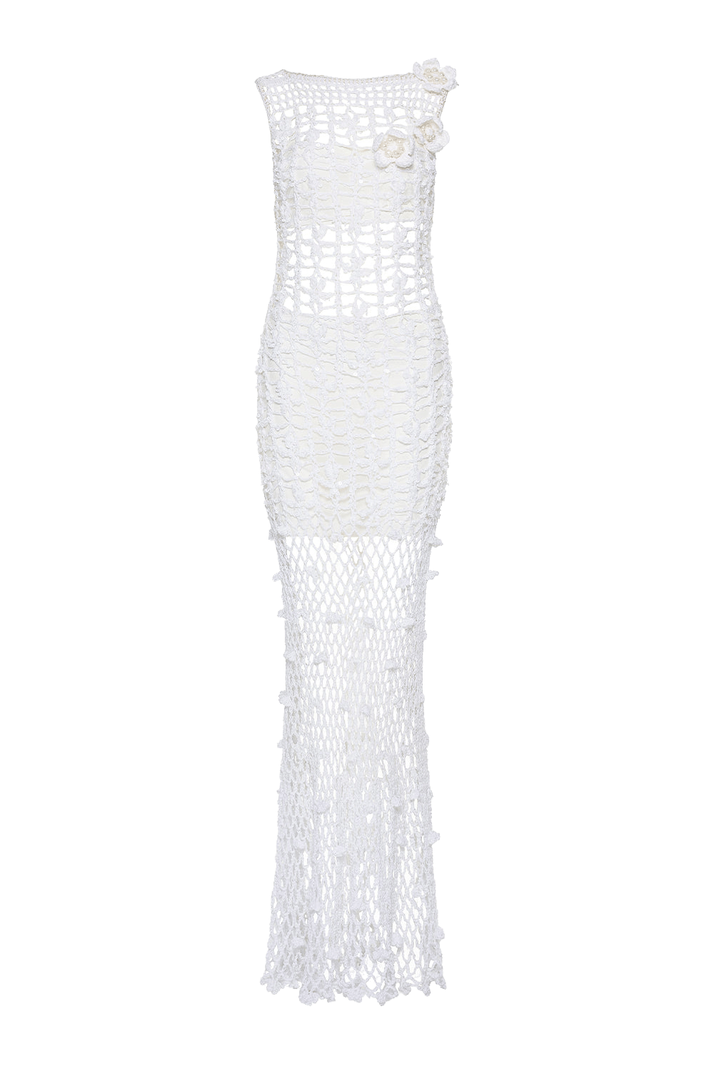 White Vanilla Handmade Maxi Crochet Dress made by ANDREEVA