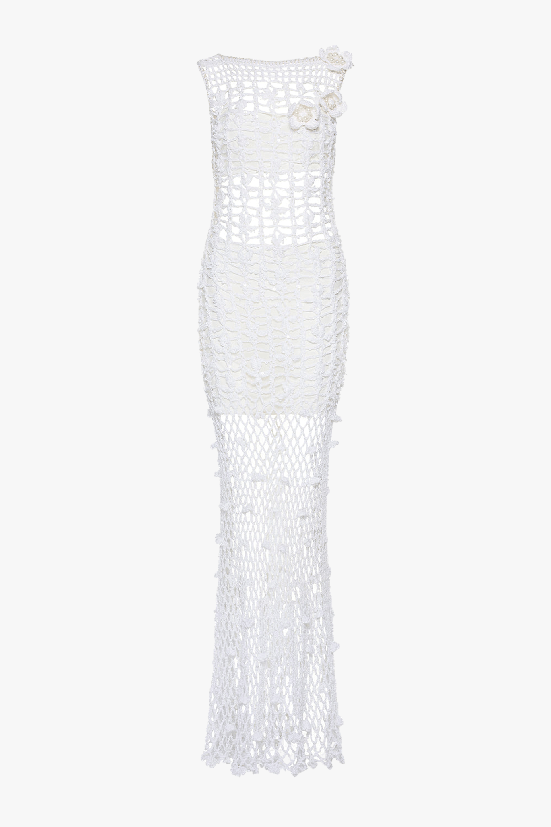 White Vanilla Handmade Maxi Crochet Dress made by ANDREEVA