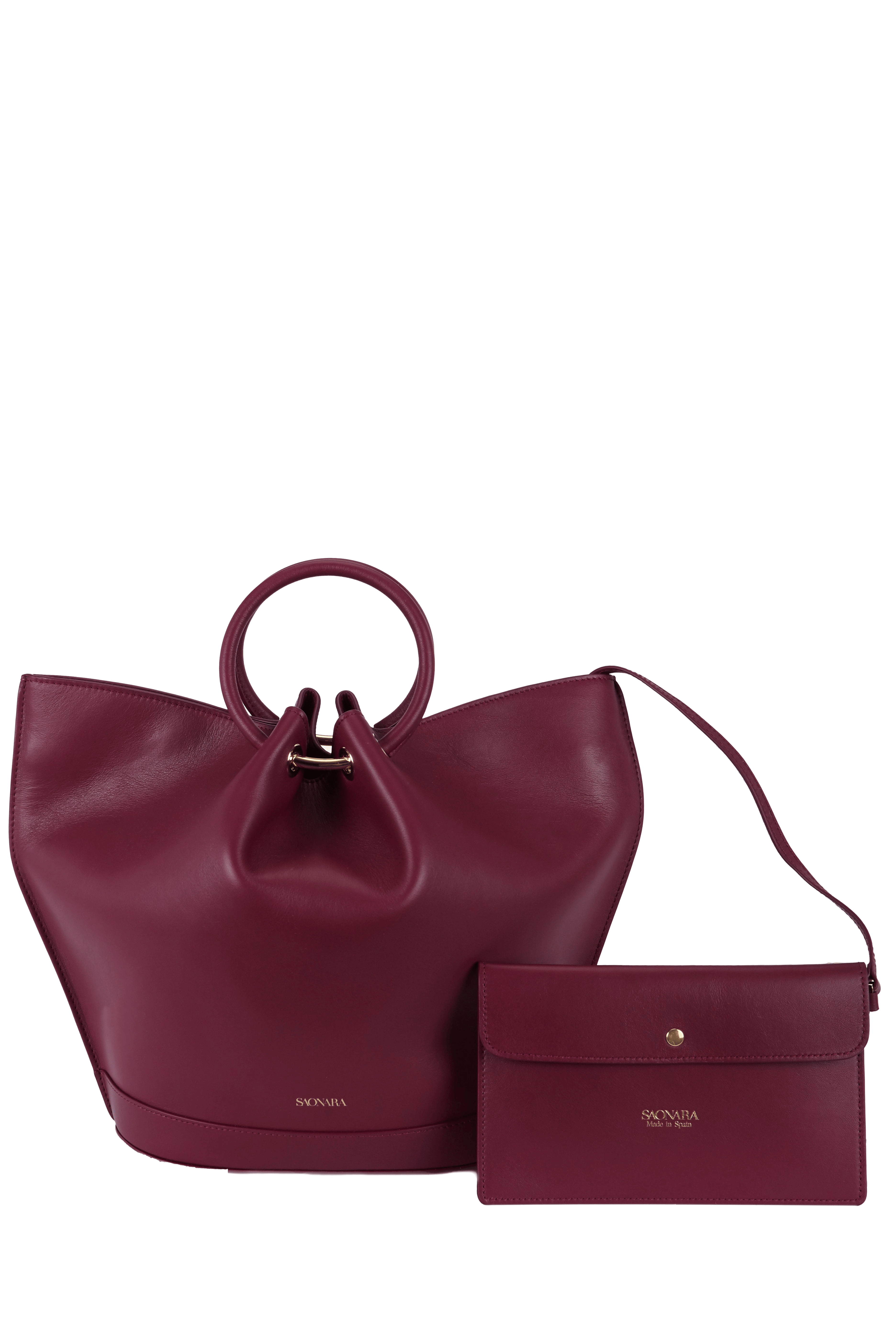 SAONARA BERRY LEATHER CARRY CASE made by Saonara