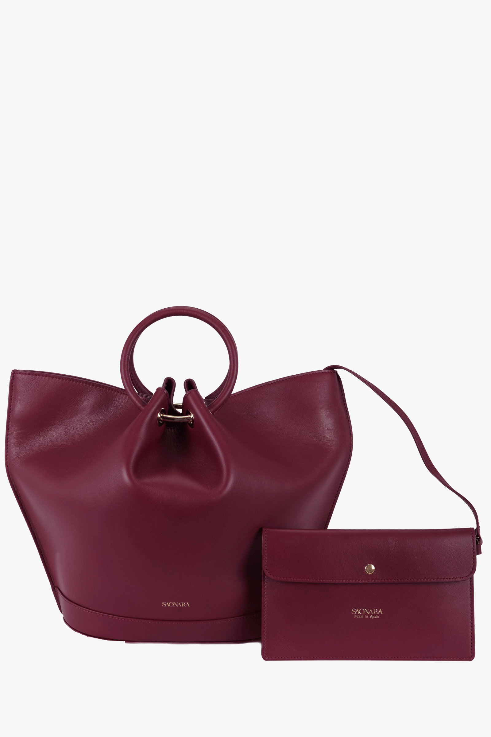 SAONARA BERRY LEATHER CARRY CASE made by Saonara