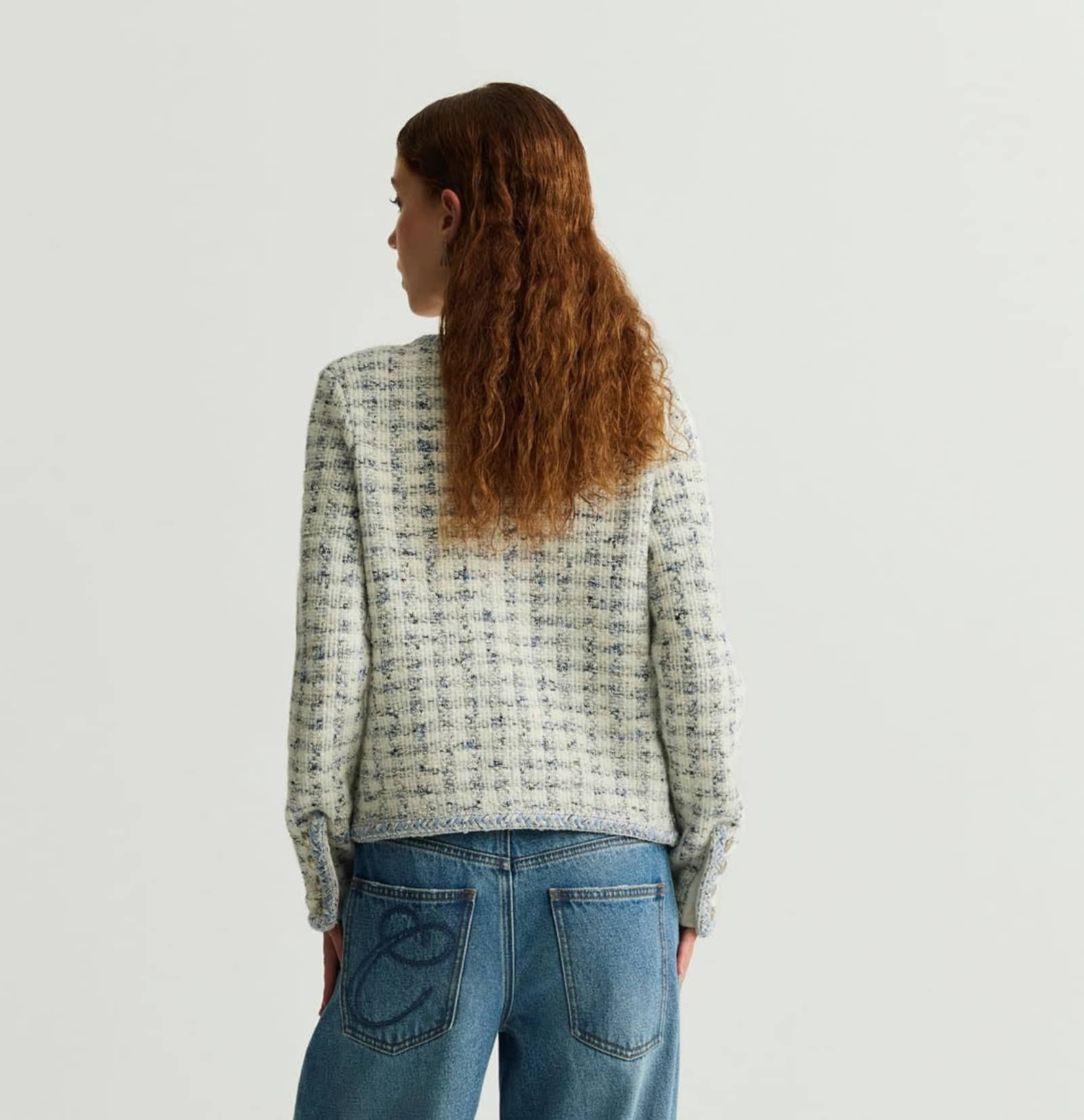 HOUNDSTOOTH CREWNECK JACKET made by CRUSH Collection