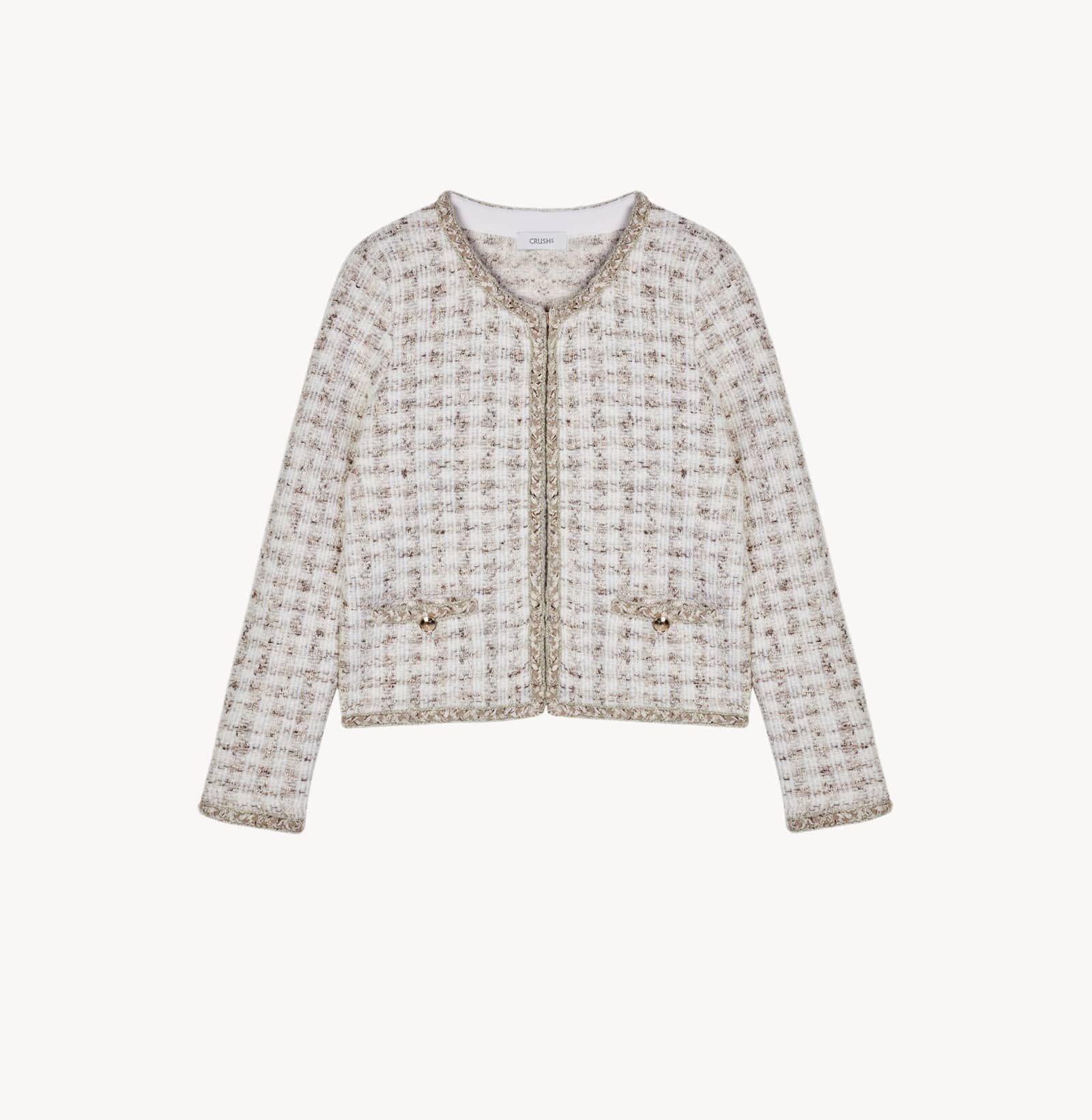 HOUNDSTOOTH CREWNECK JACKET made by CRUSH Collection