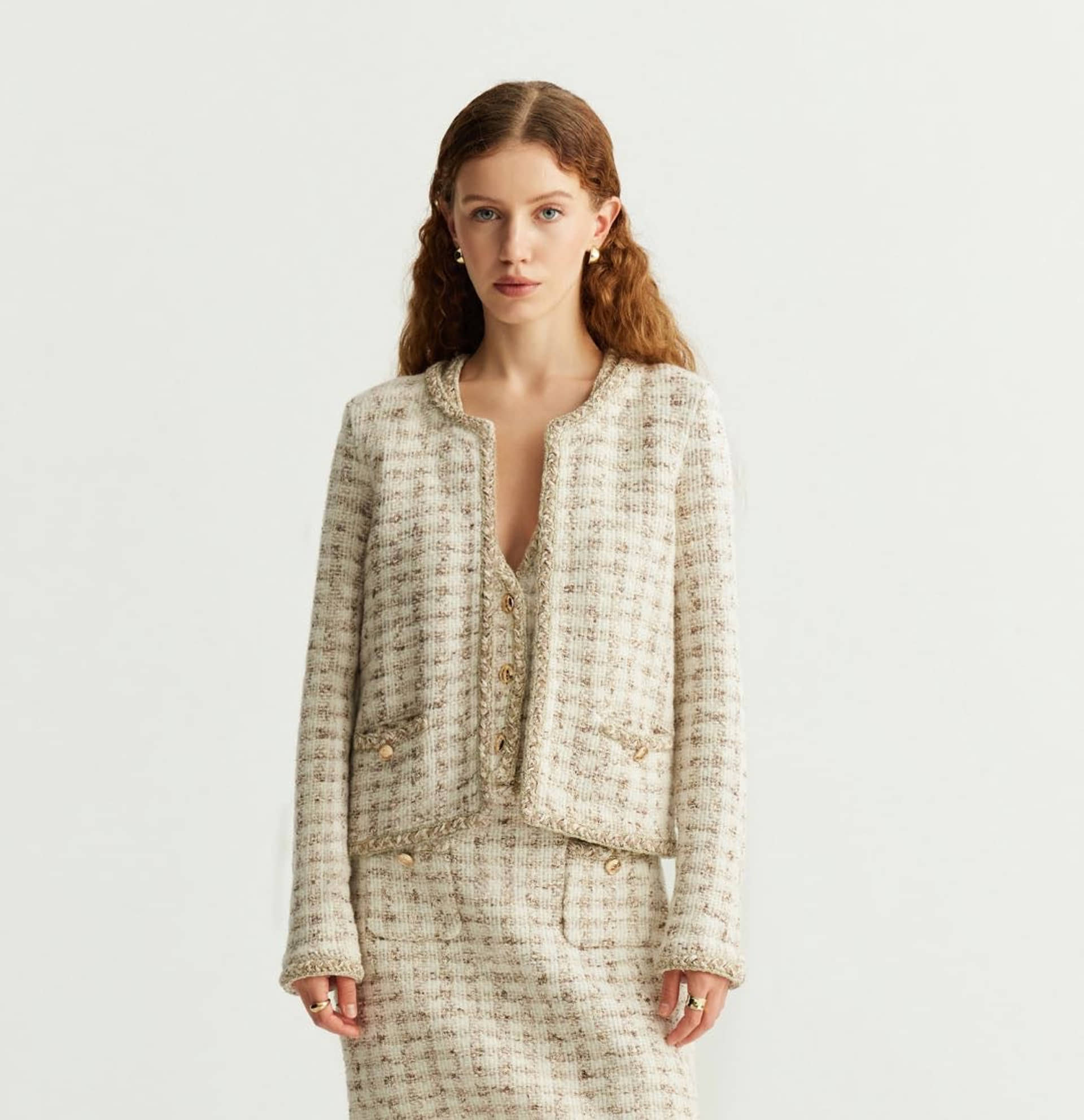 HOUNDSTOOTH CREWNECK JACKET made by CRUSH Collection