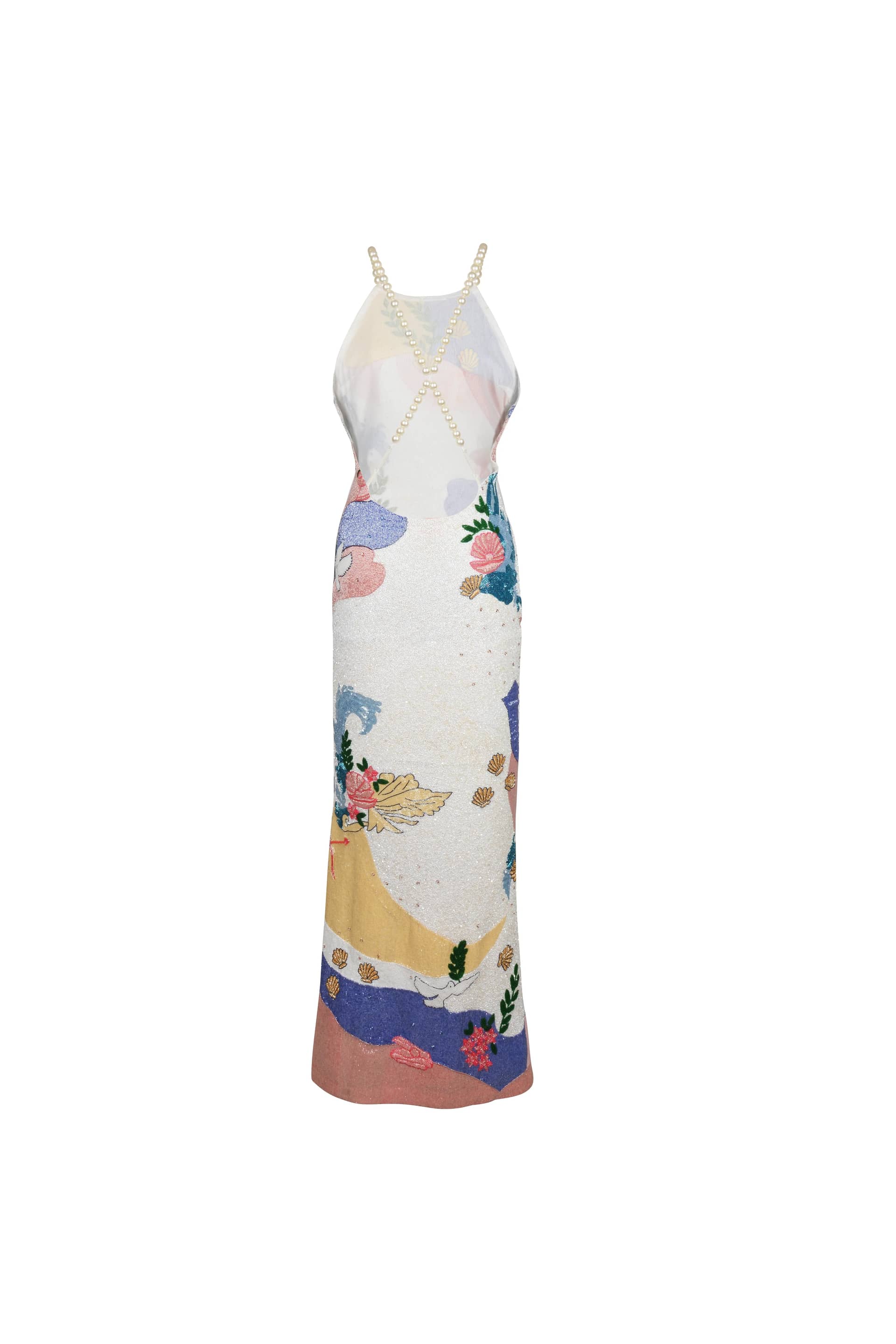 Calypso Soft Multi Sea Shell Halterneck Dress – Daphne Collection made by Oceanus Swimwear