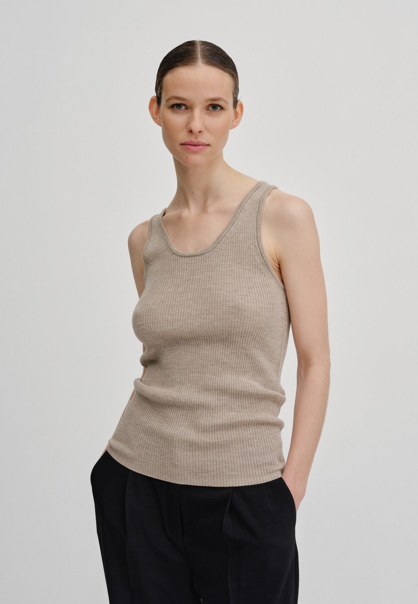 Tropea Top Merino Wool - Champagne in Beige made by HERSKIND
