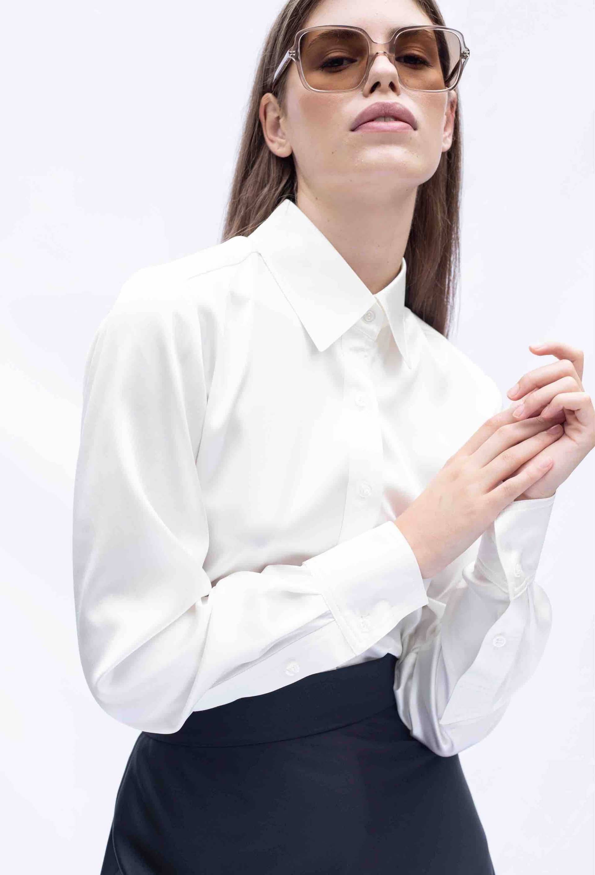 Blouse Jill Ivory Silk made by Vesna W