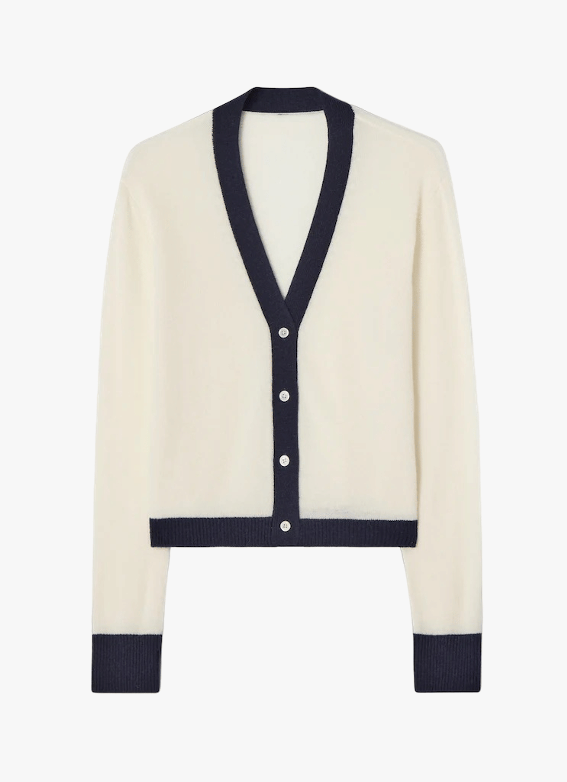 Colourblock Cardigan White & Blue made by CLOEYS