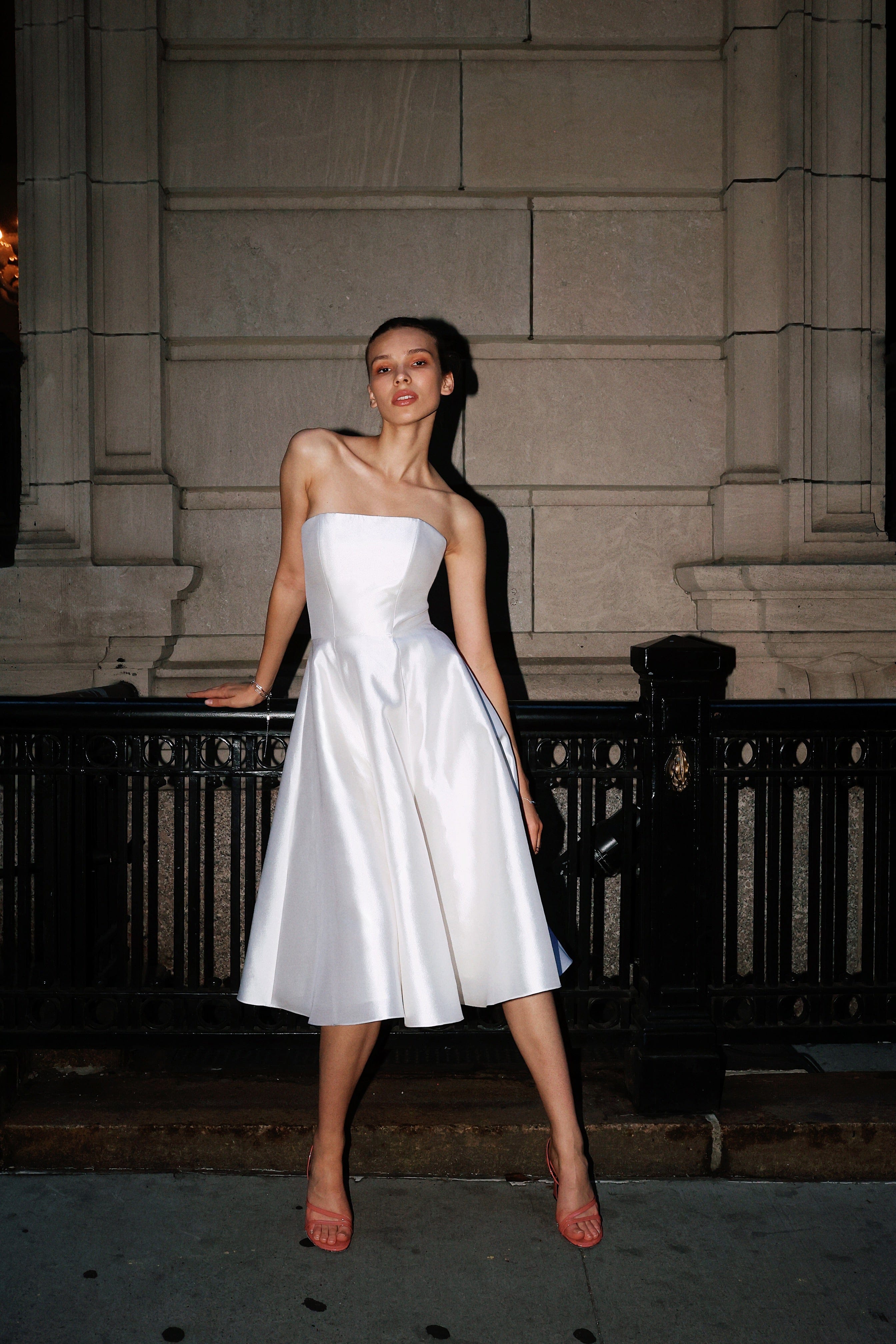 Strapless Silk and Wool Midi Dress made by NDS The Label