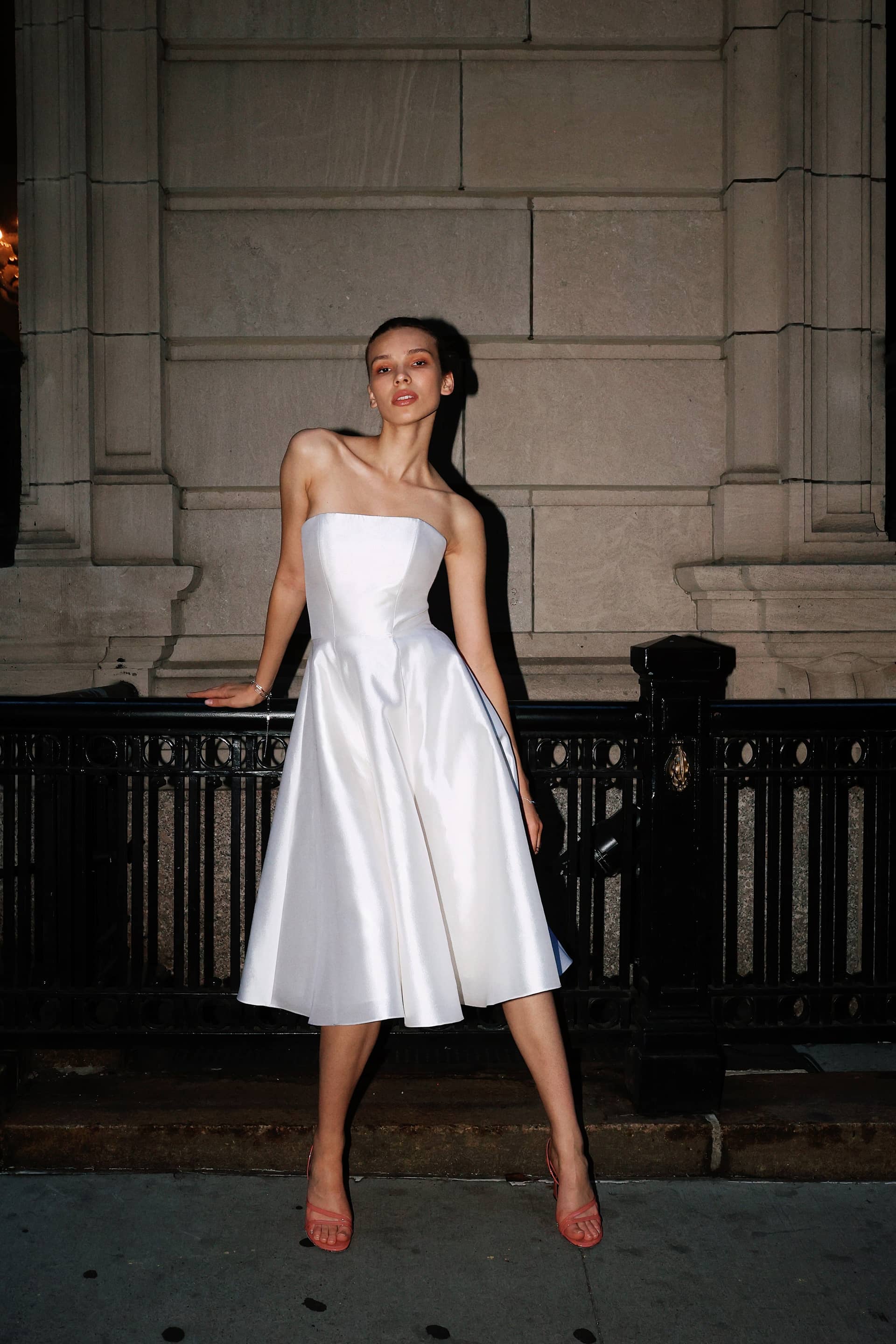 Strapless Silk and Wool Midi Dress made by NDS The Label