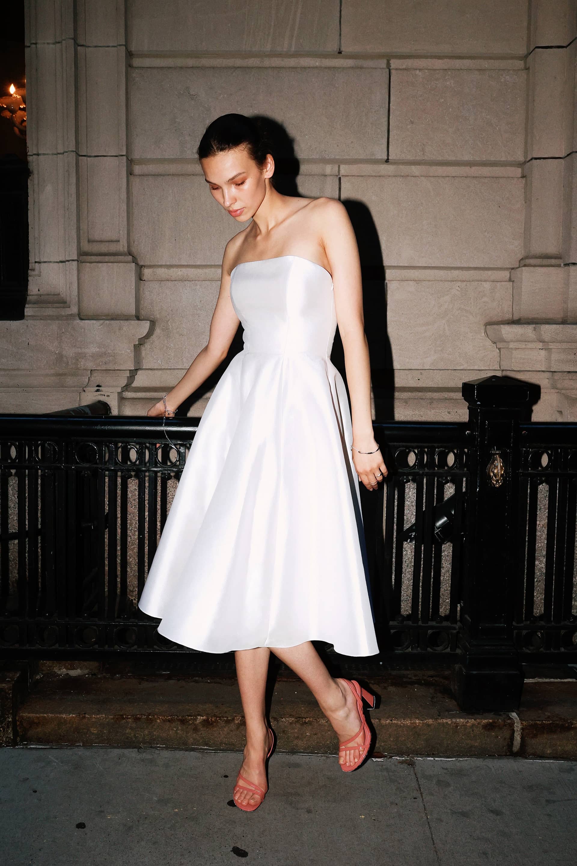 Strapless Silk and Wool Midi Dress made by NDS The Label