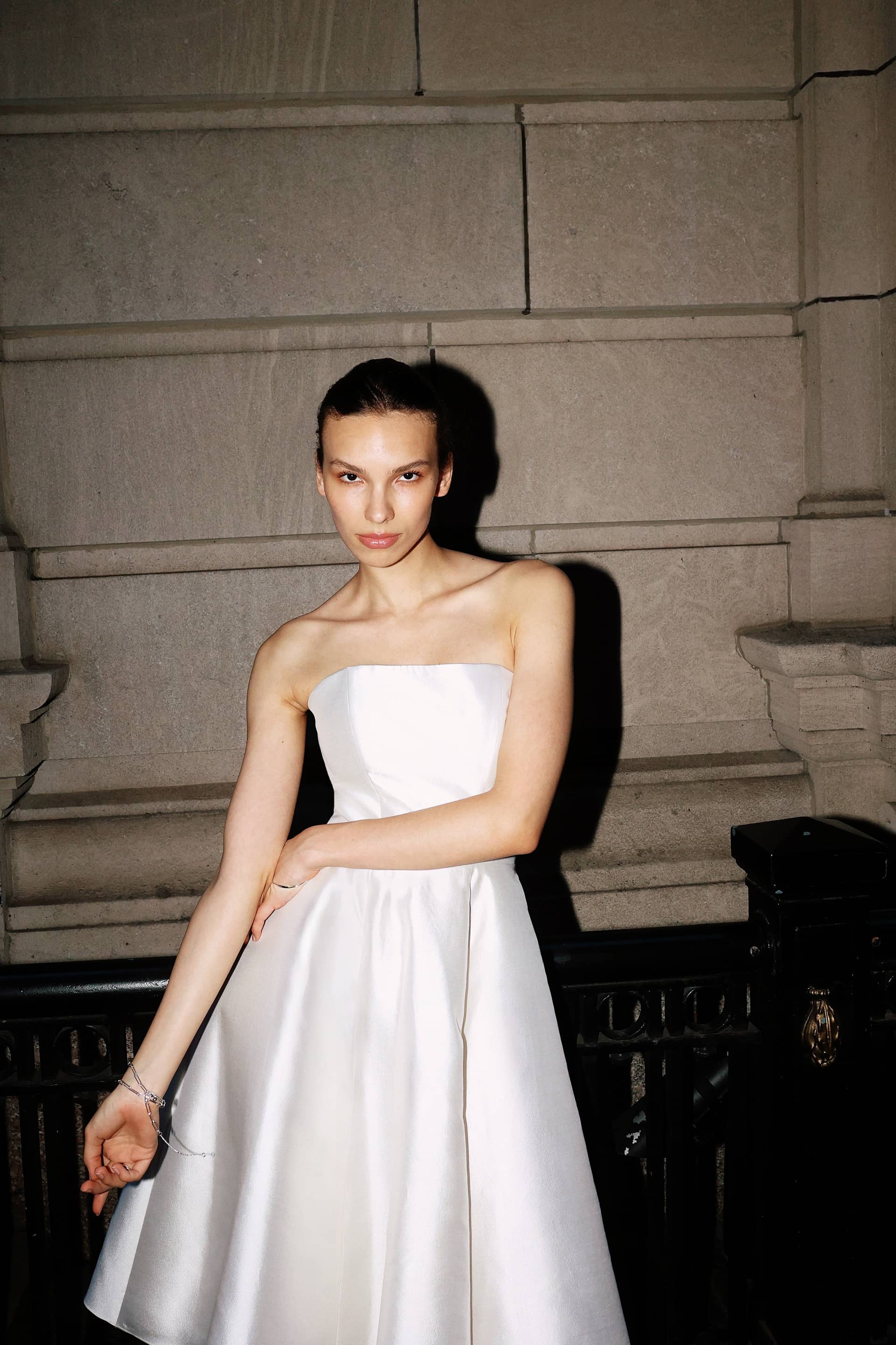 Strapless Silk and Wool Midi Dress made by NDS The Label