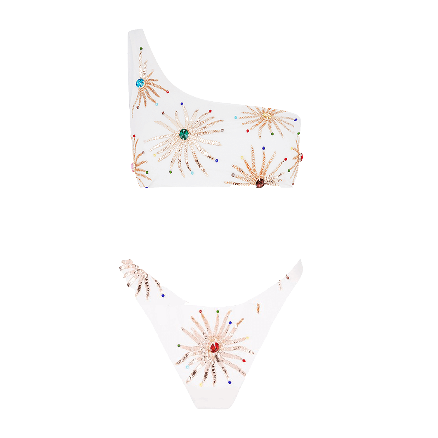 Callie Co-ord One Shoulder White Top in White made by Oceanus Swimwear