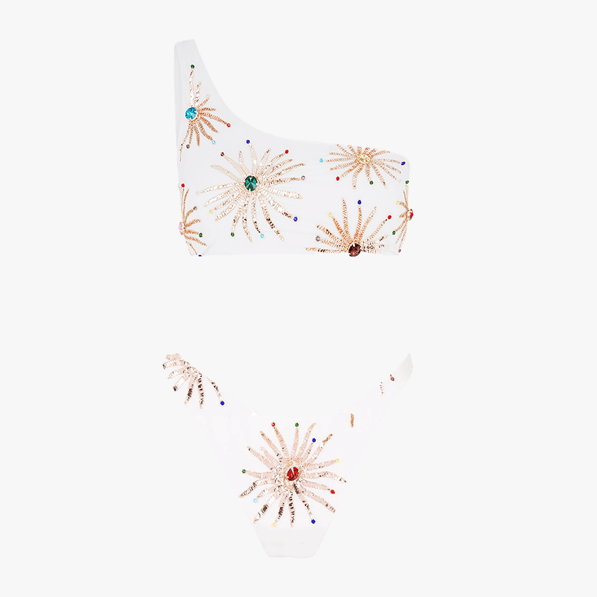 Callie Co-ord One Shoulder White Top in White made by Oceanus Swimwear