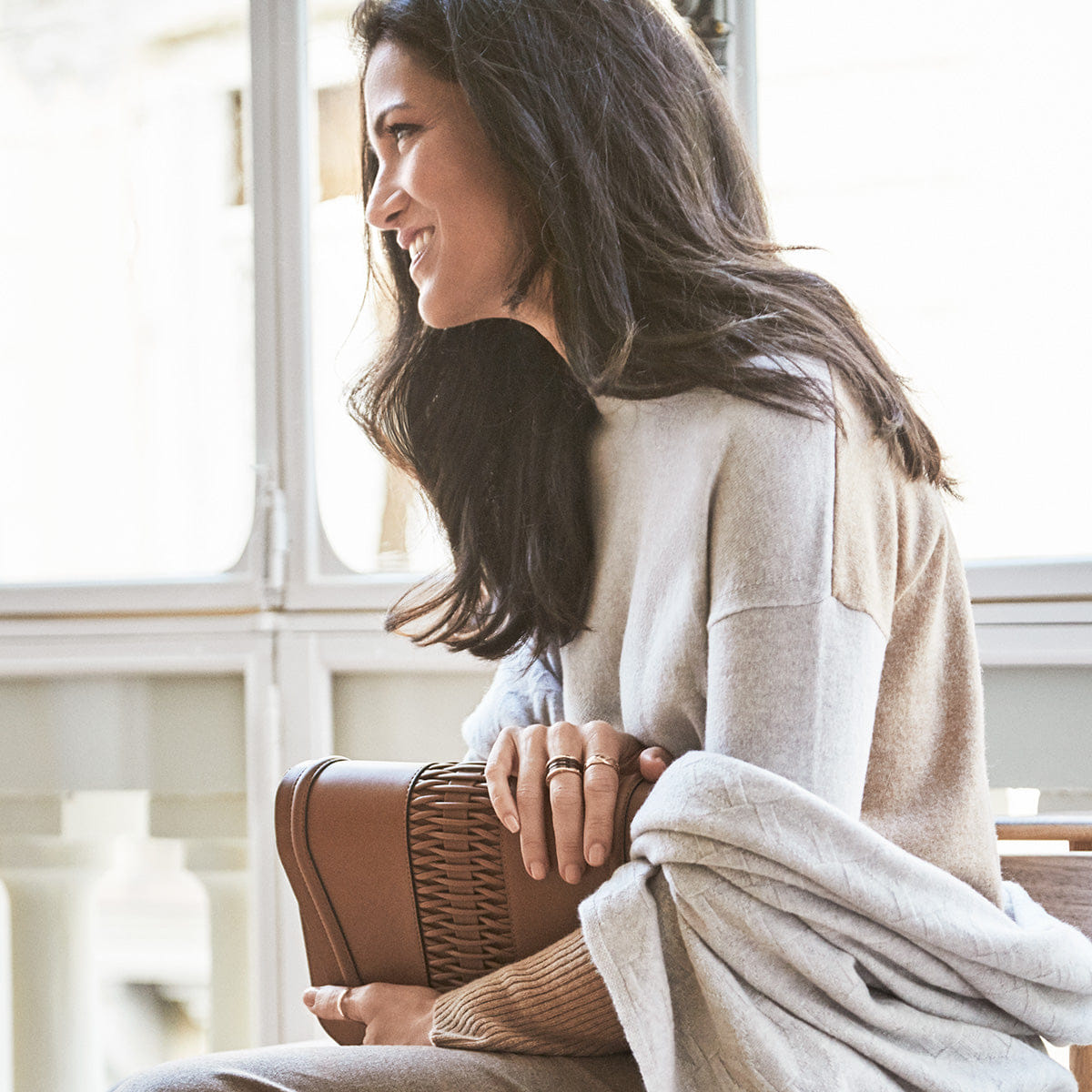 Boxy Sweater With YY Logo Light Grey made by YLIANA YEPEZ