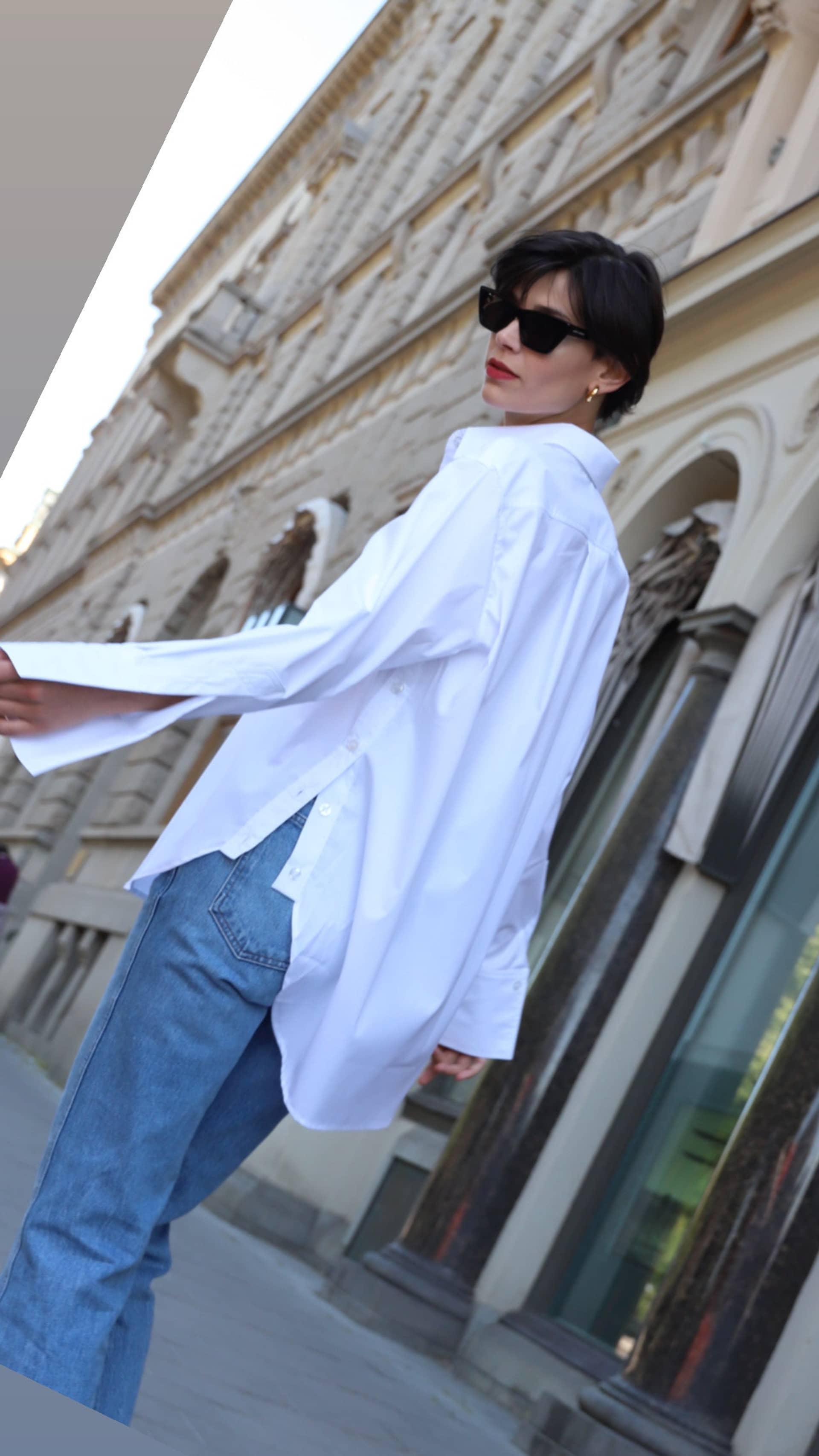 Oversized Cotton Shirt With Button Detailing made by Vesna W