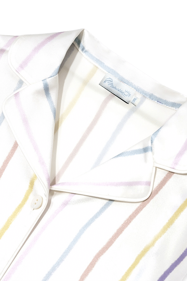 Ocean Stripe Kid's Silk Pajama Set made by MANITO