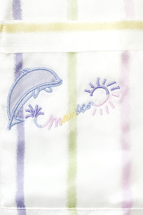 Ocean Stripe Kid's Silk Pajama Set made by MANITO