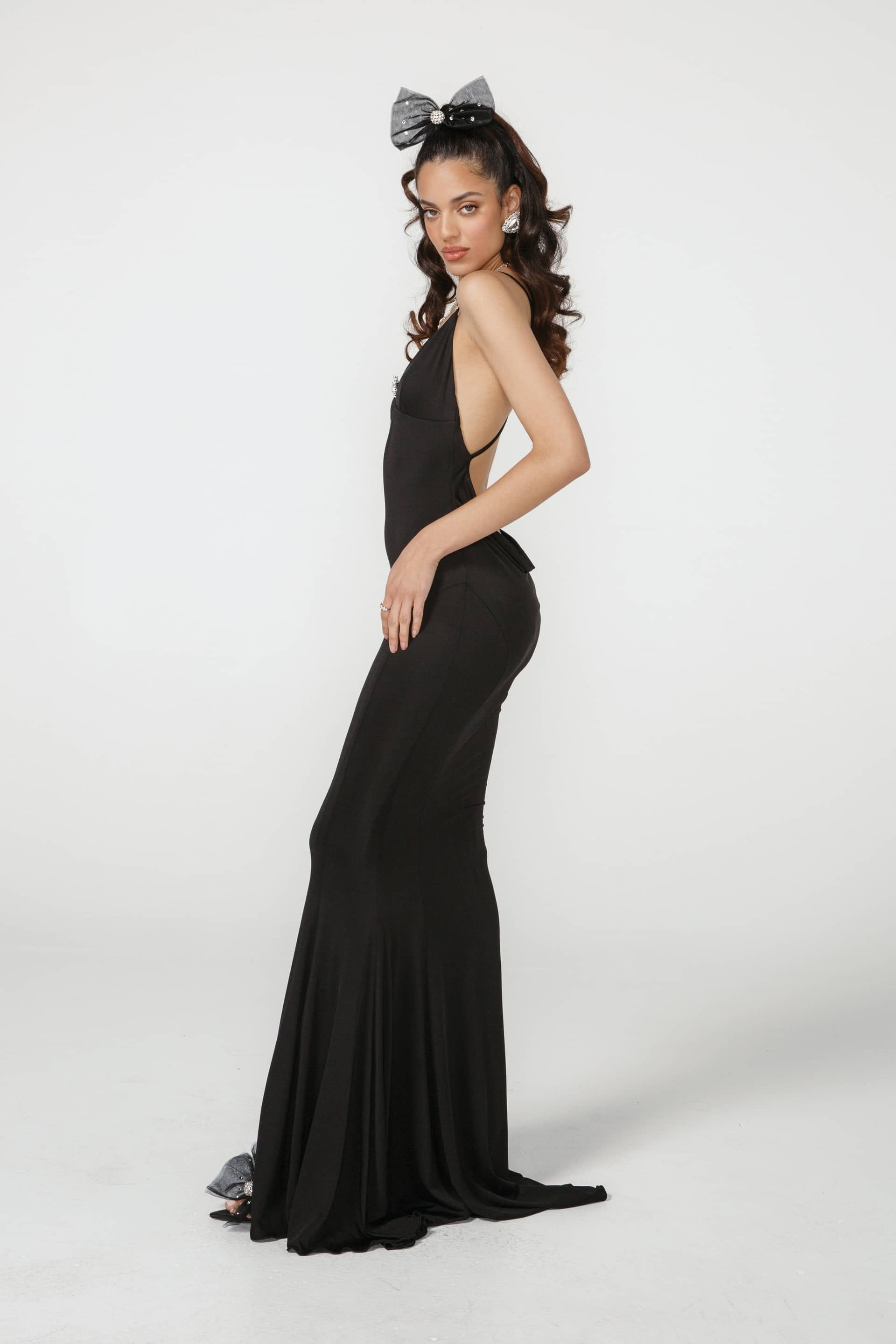 Tatiana Silk Diamond Dress (Black) (Final Sale) in Black made by Nana Jacqueline