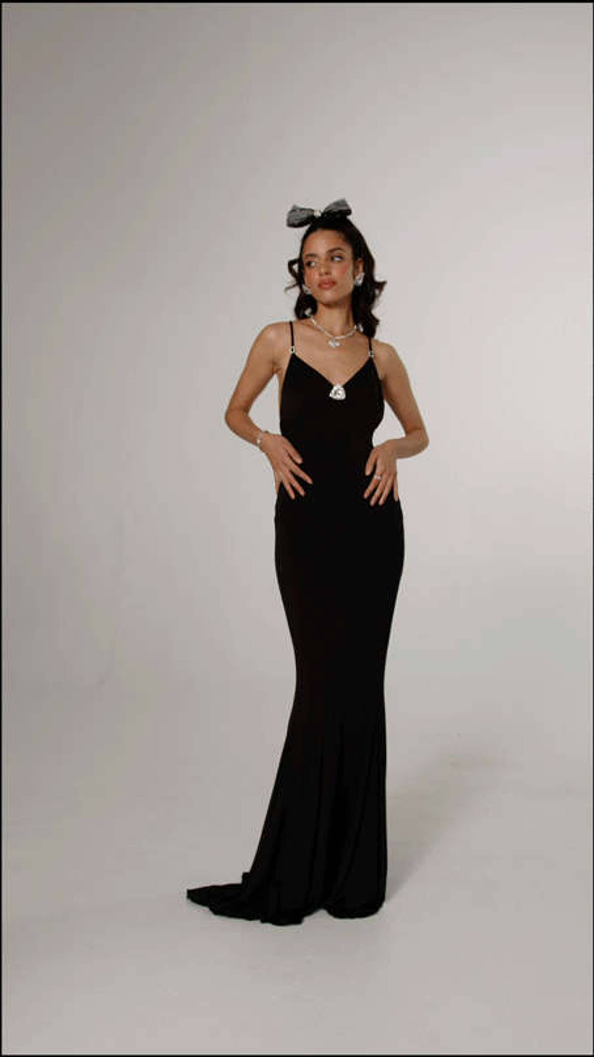 Tatiana Silk Diamond Dress (Black) (Final Sale) in Black made by Nana Jacqueline