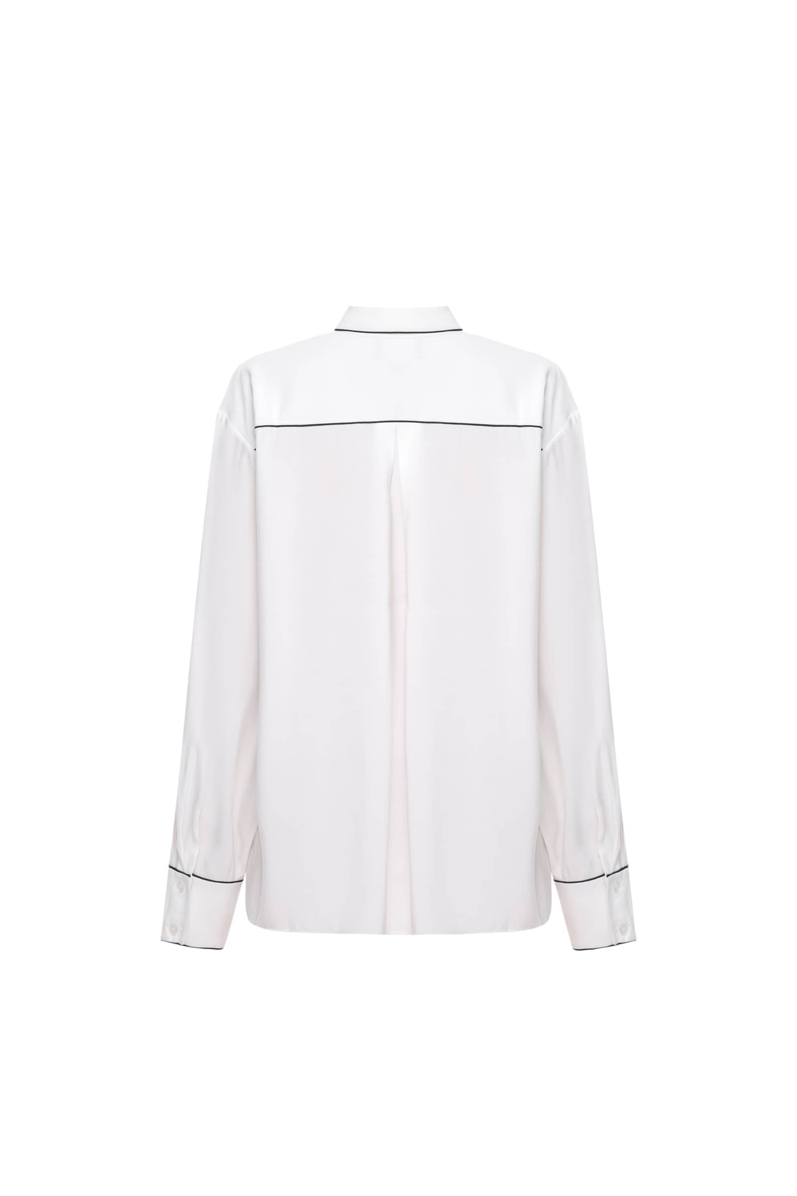 Pajama shirt with black piping made by A.M.G