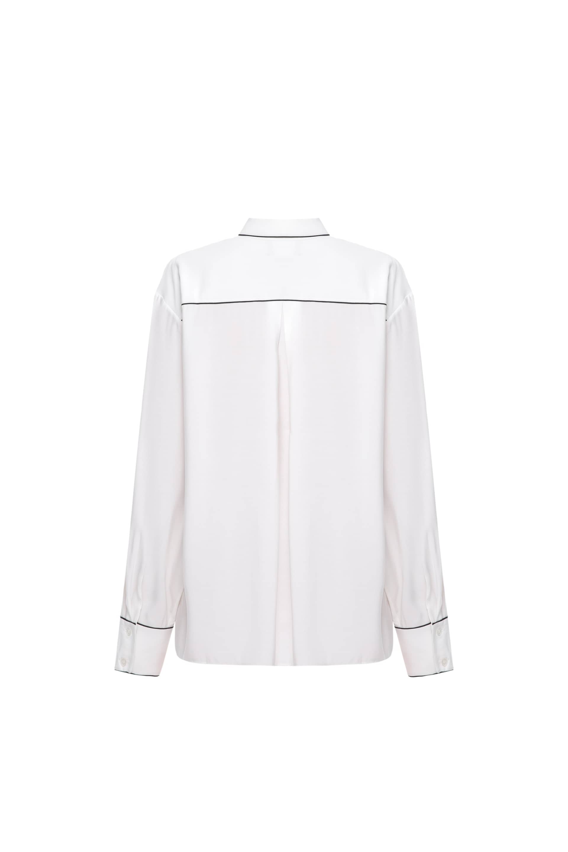 Pajama shirt with black piping made by A.M.G