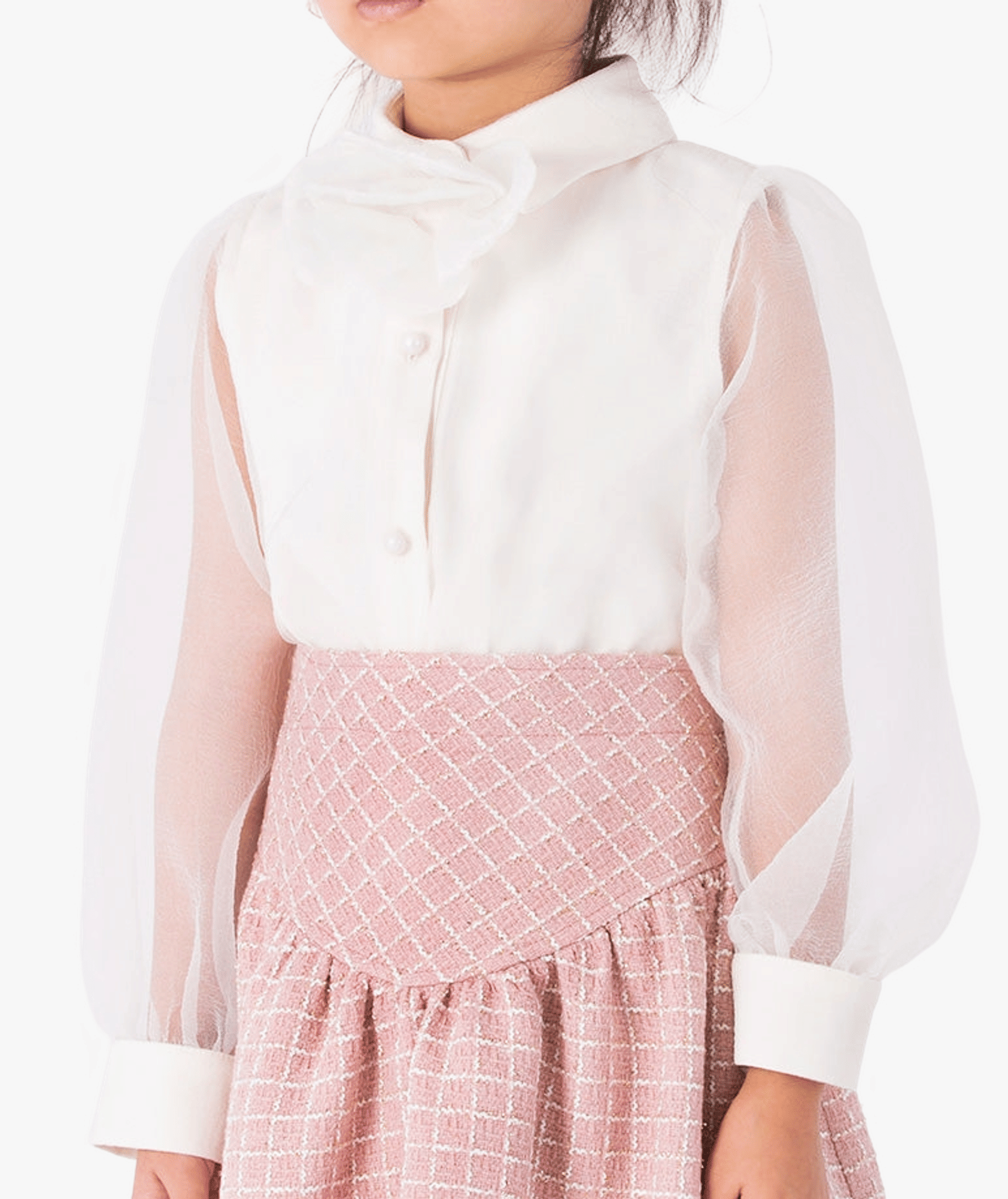 3D Rose Appliqué Girls Blouse made by Mama Luma