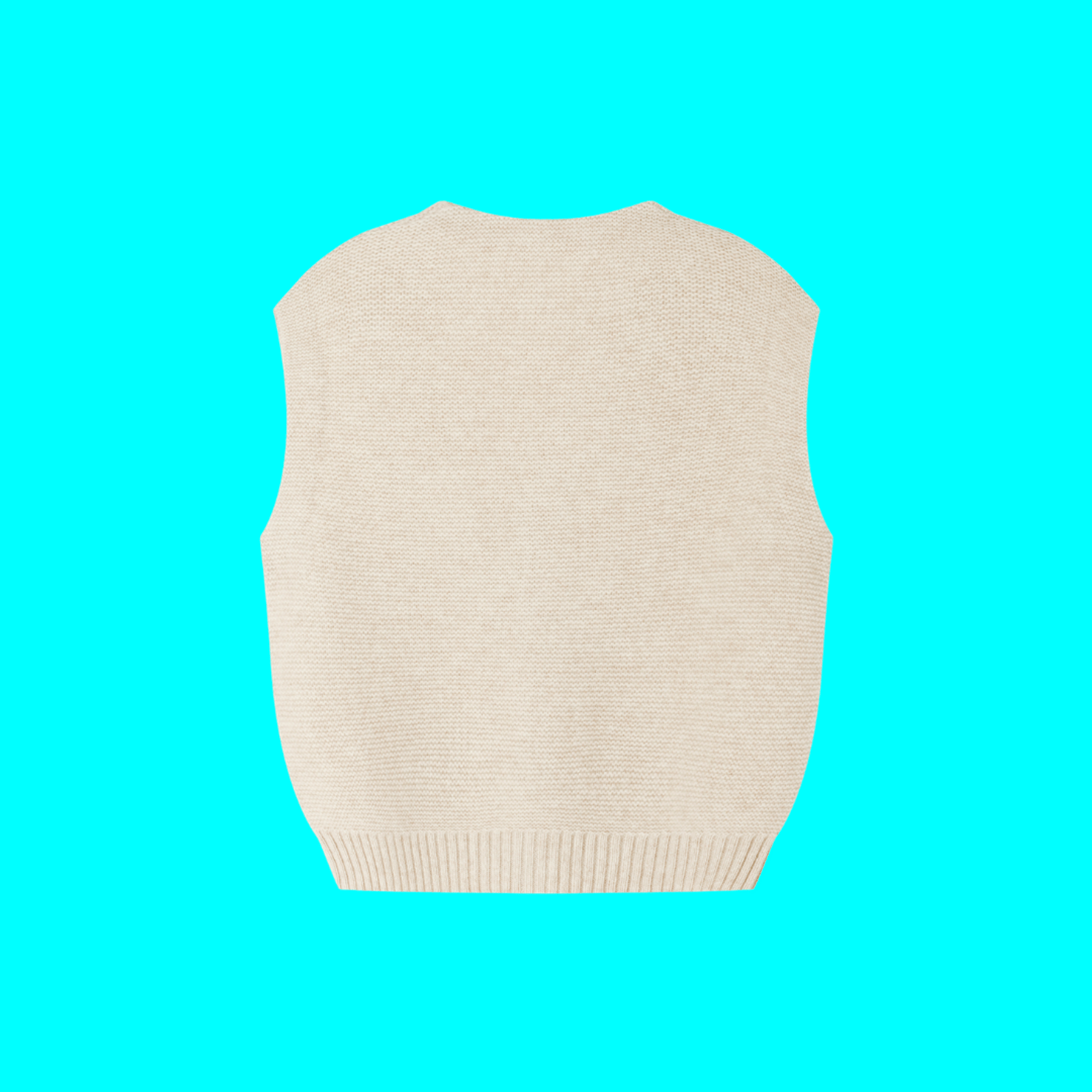 Merino V-Neck Knit Vest | Almond Cream made by CozyU