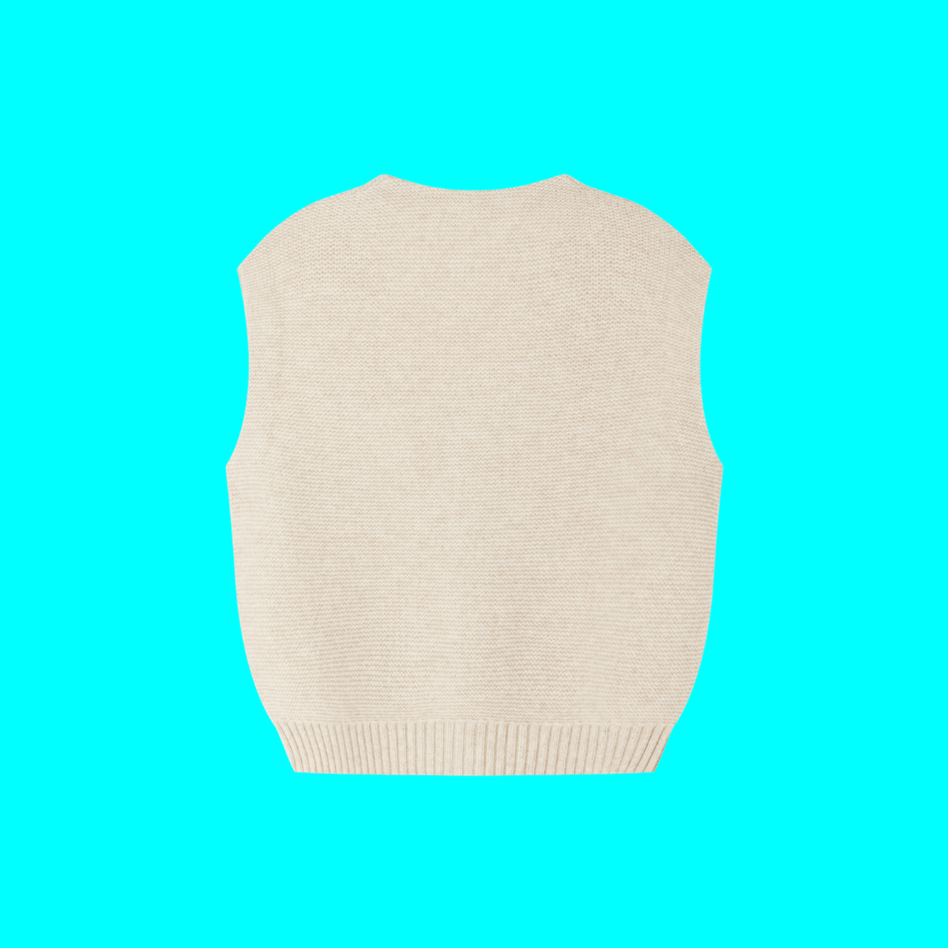 Merino V-Neck Knit Vest | Almond Cream made by CozyU