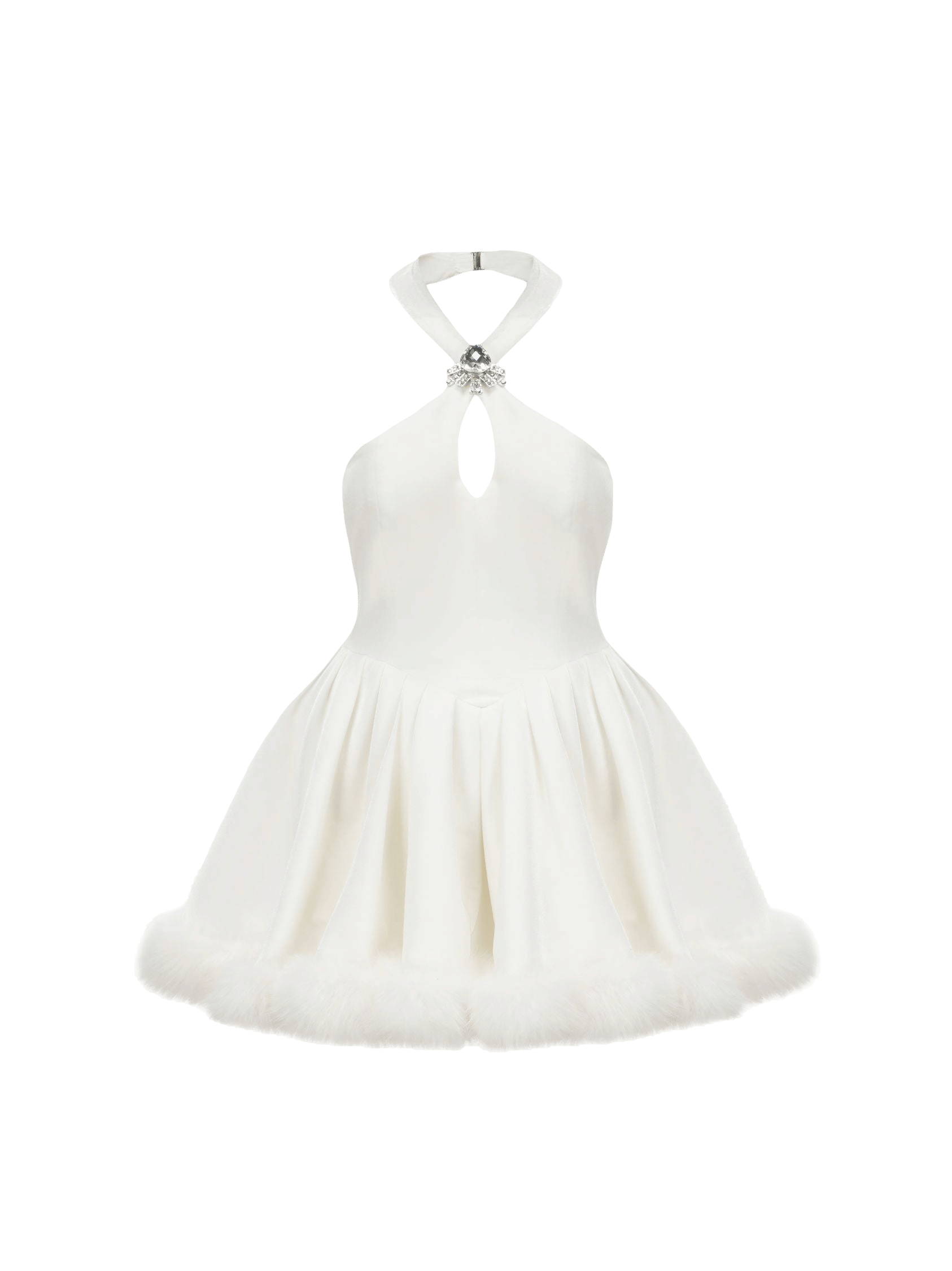 Juliet Velvet Halter Dress (White) made by Nana Jacqueline