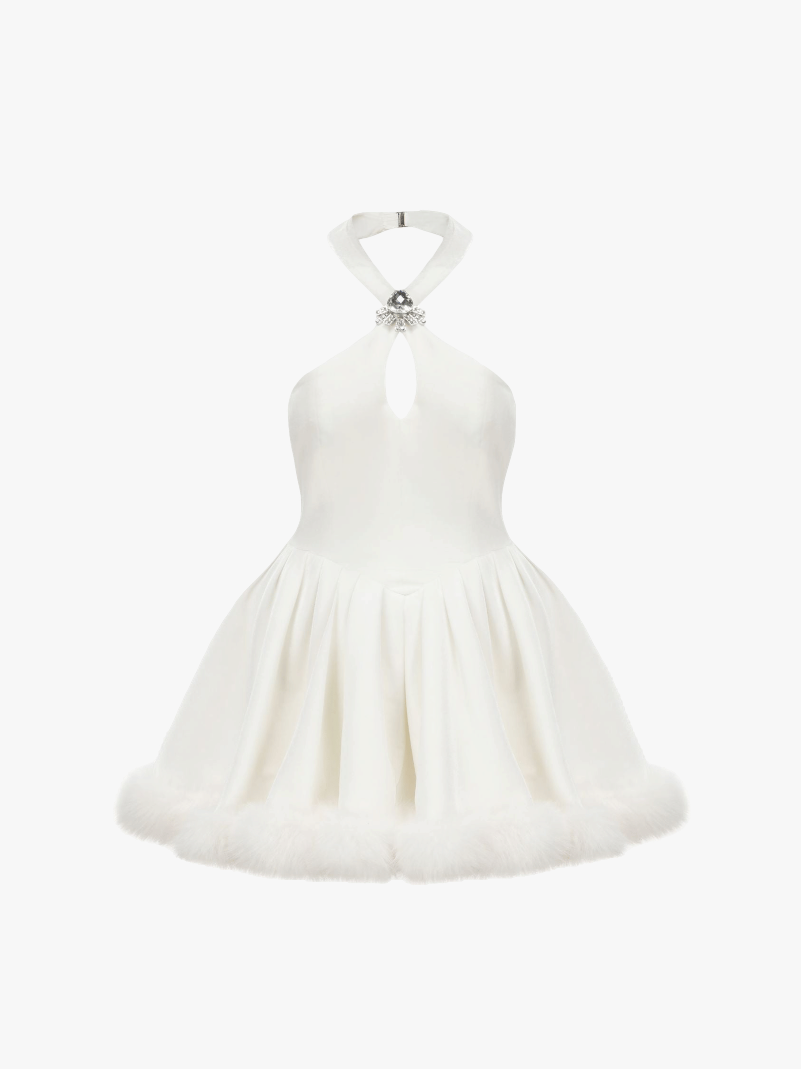 Juliet Velvet Halter Dress (White) made by Nana Jacqueline