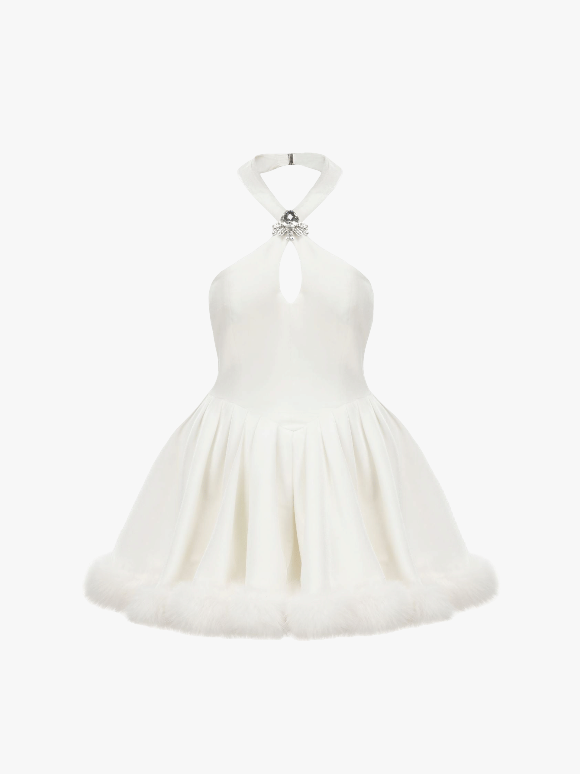 Juliet Velvet Halter Dress (White) made by Nana Jacqueline