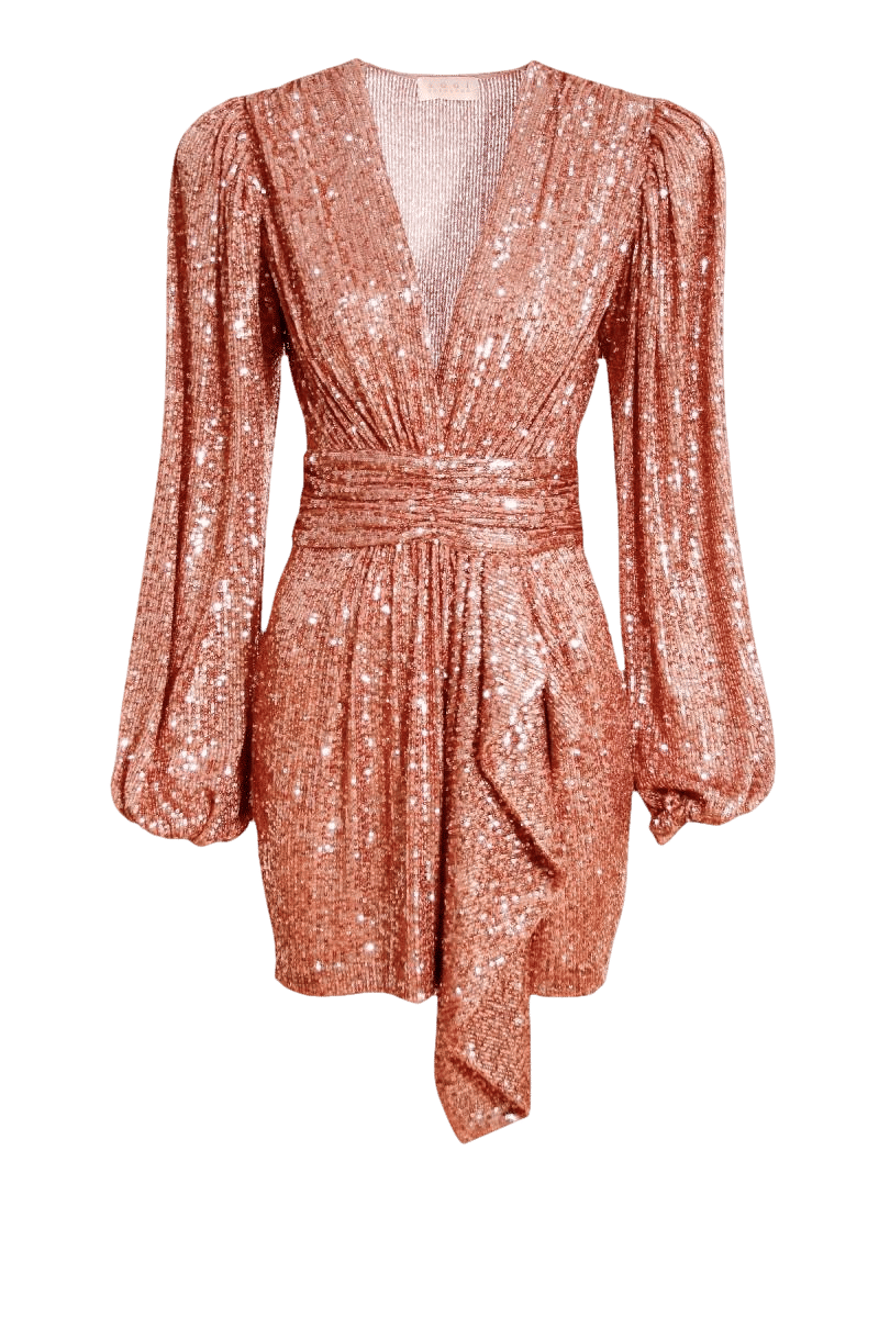 Dress Anastasia Apricot Brandy in Brown made by HALEWSKI