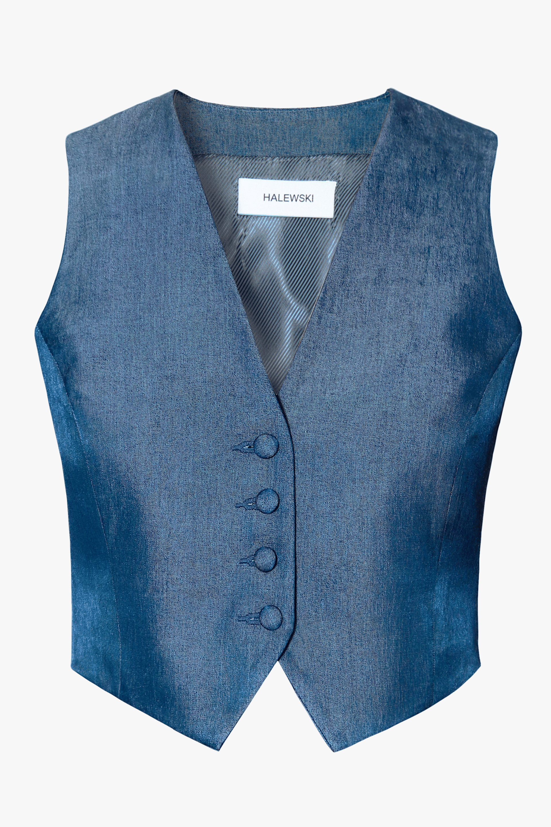Vest Sylvia Navy Denim made by HALEWSKI