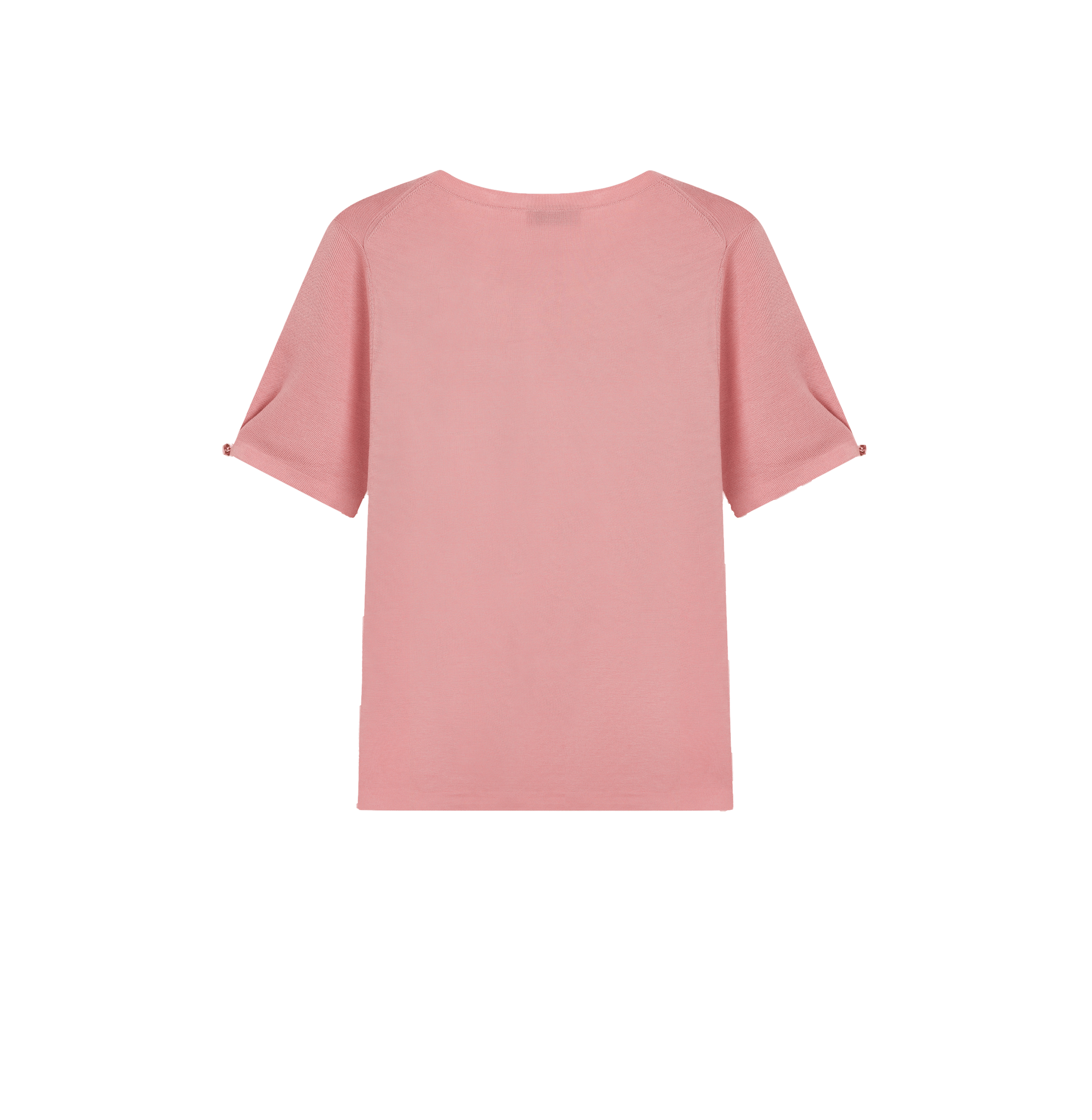 SILK CASHMERE CABLE-KNIT CREWNECK TOP in Pink made by CRUSH Collection