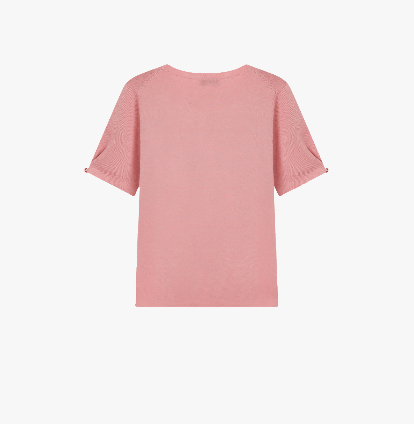 SILK CASHMERE CABLE-KNIT CREWNECK TOP in Pink made by CRUSH Collection