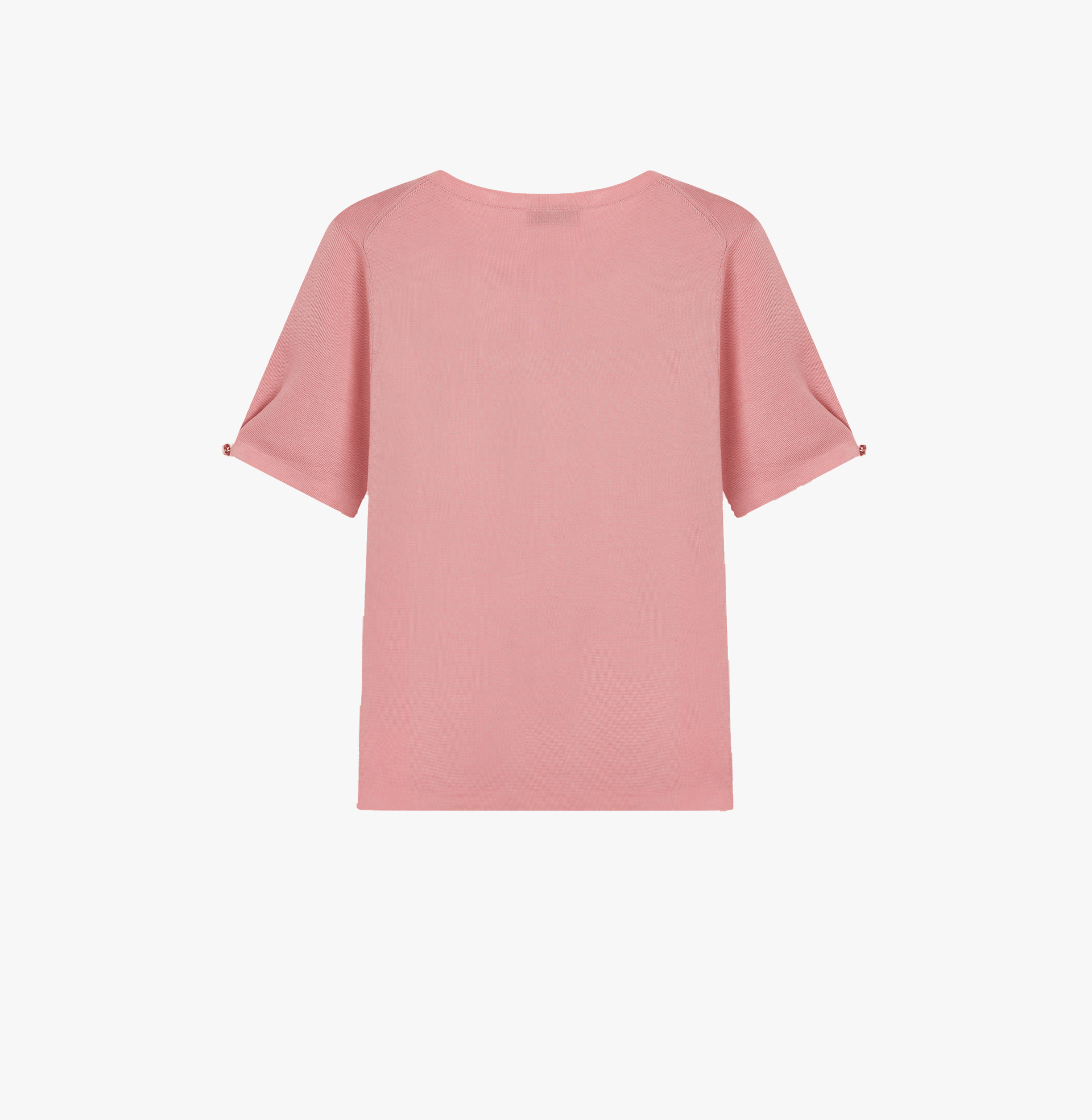 SILK CASHMERE CABLE-KNIT CREWNECK TOP in Pink made by CRUSH Collection