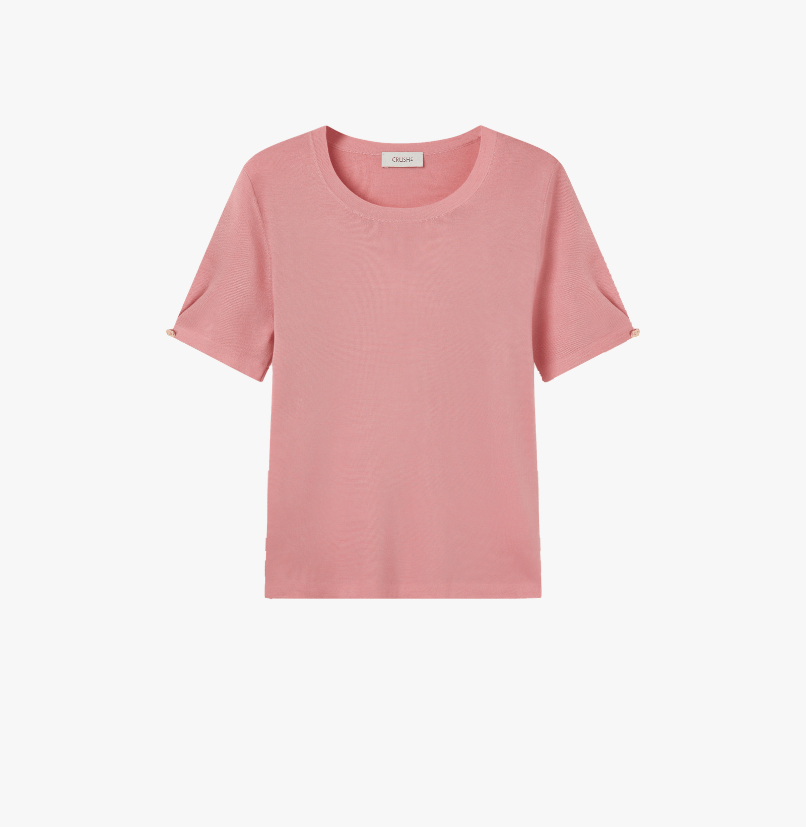 SILK CASHMERE CABLE-KNIT CREWNECK TOP in Pink made by CRUSH Collection