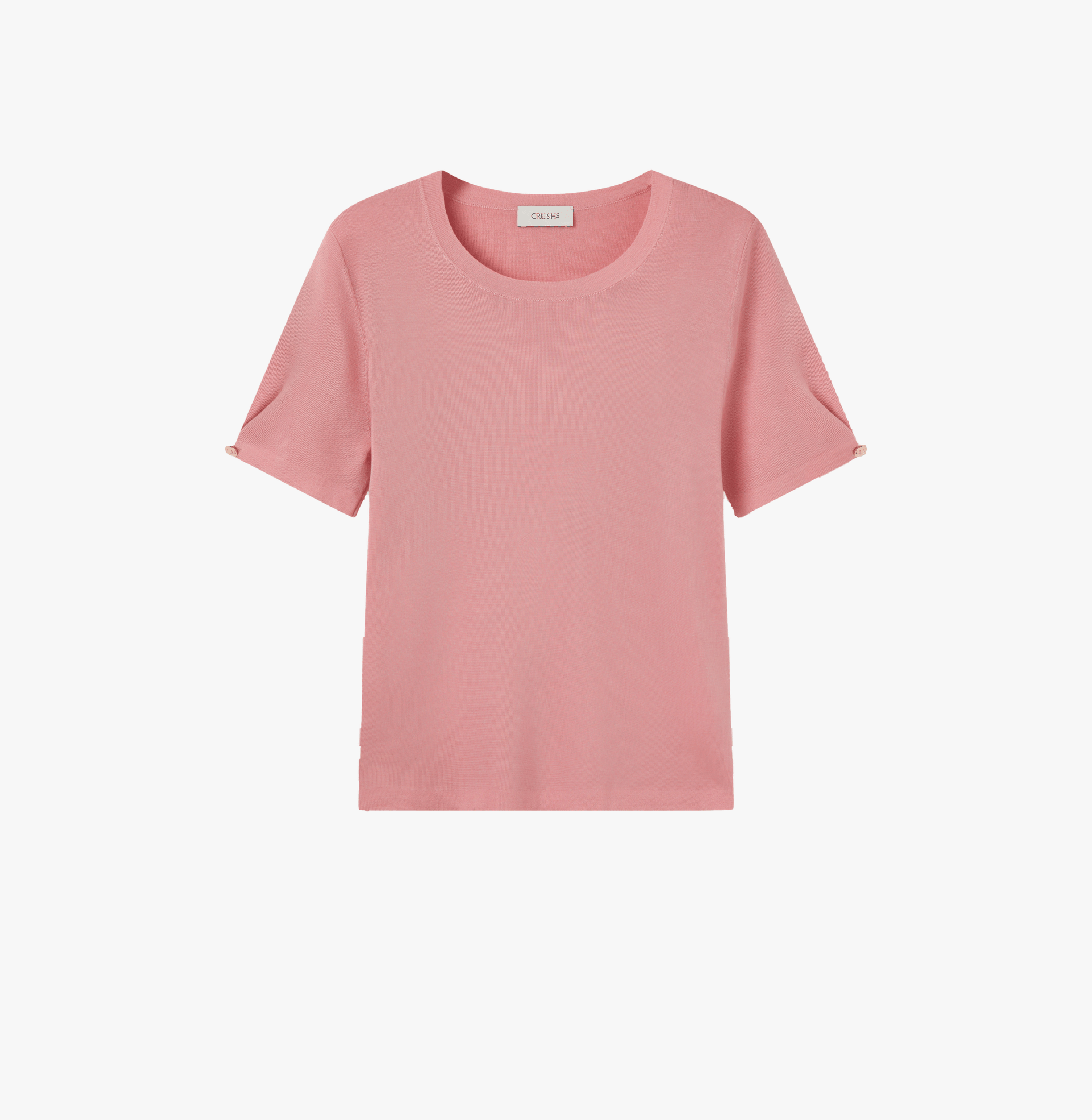 SILK CASHMERE CABLE-KNIT CREWNECK TOP in Pink made by CRUSH Collection