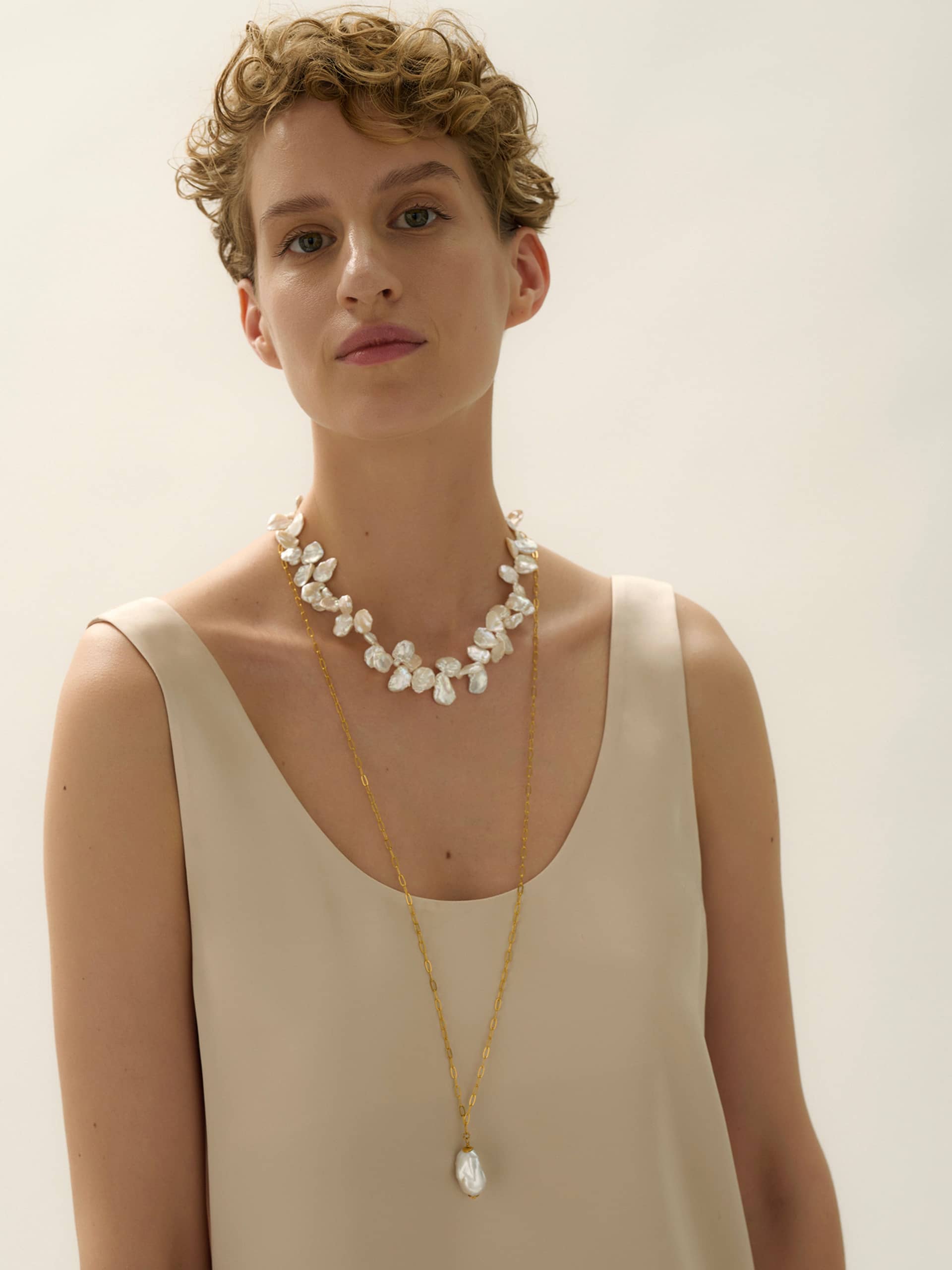 Baroque Pearl Long Necklace made by Eva Remenyi