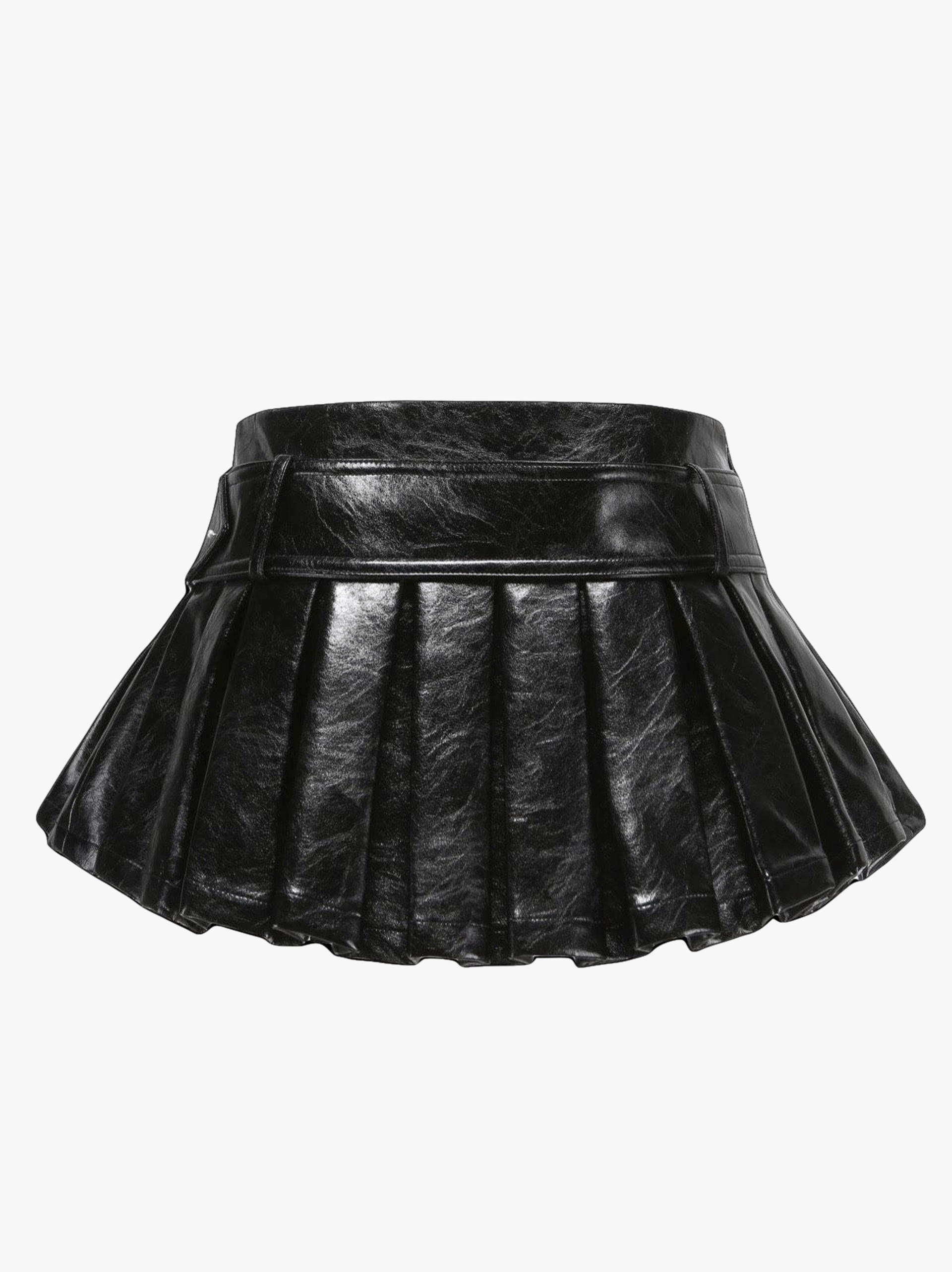Teresa Leather Mini Skirt in Black made by Nana Jacqueline