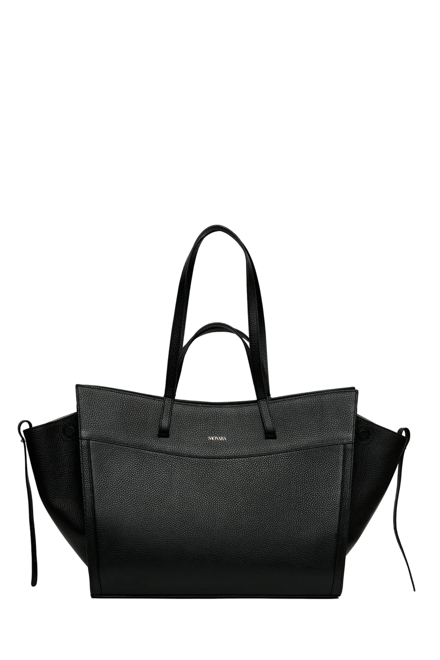 Shopping Bag Black Leather made by Saonara