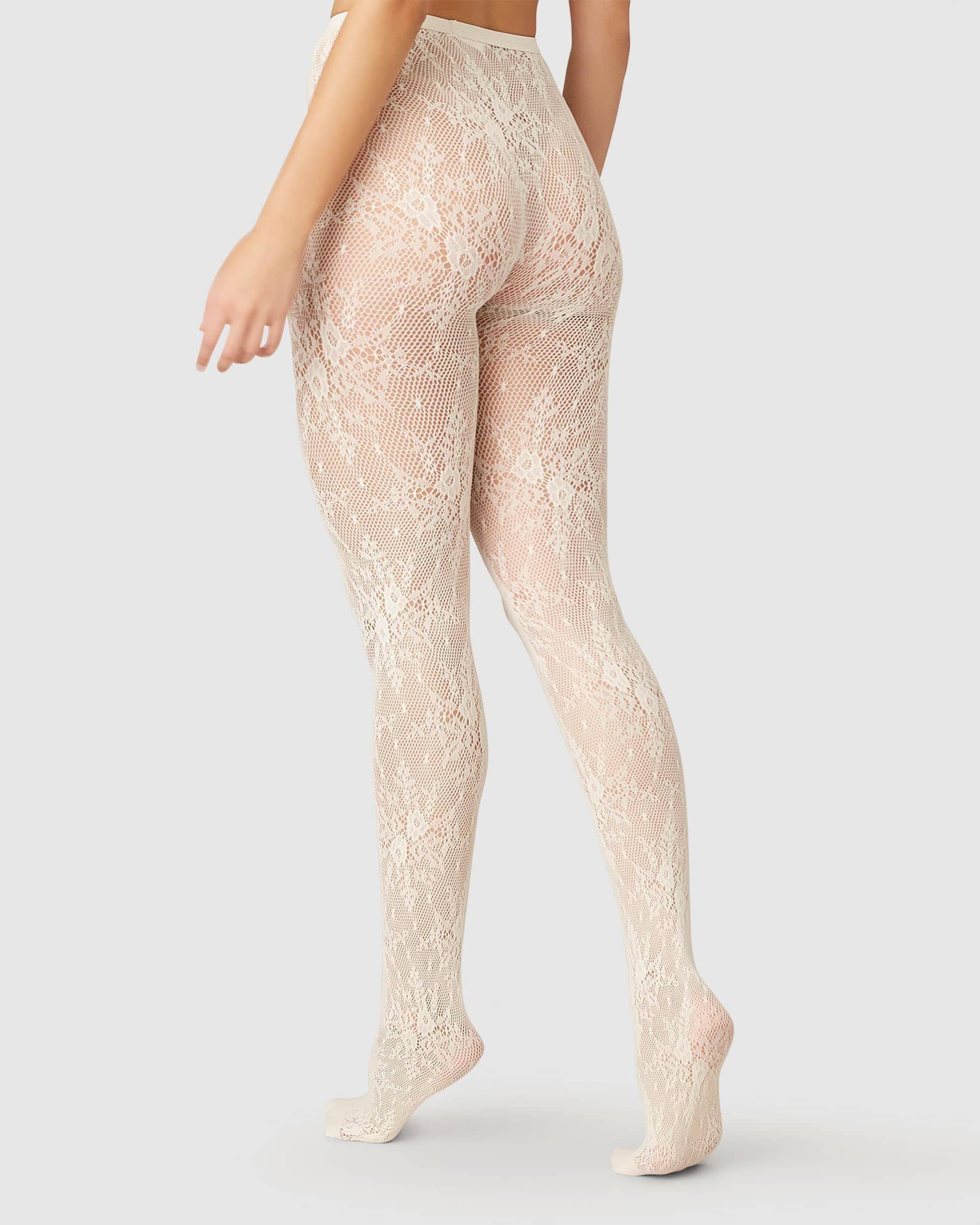 Rosa Lace Tights made by Swedish Stockings