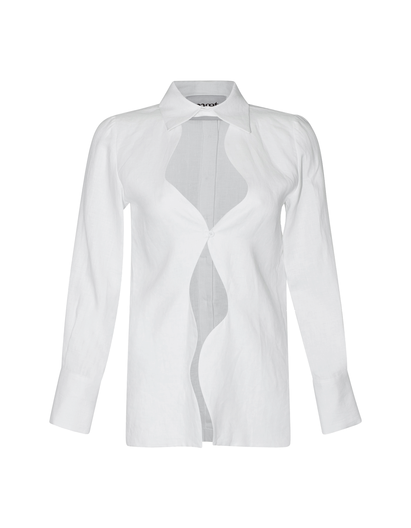 KATNISS White Linen Wavy Collared Shirt made by MAET
